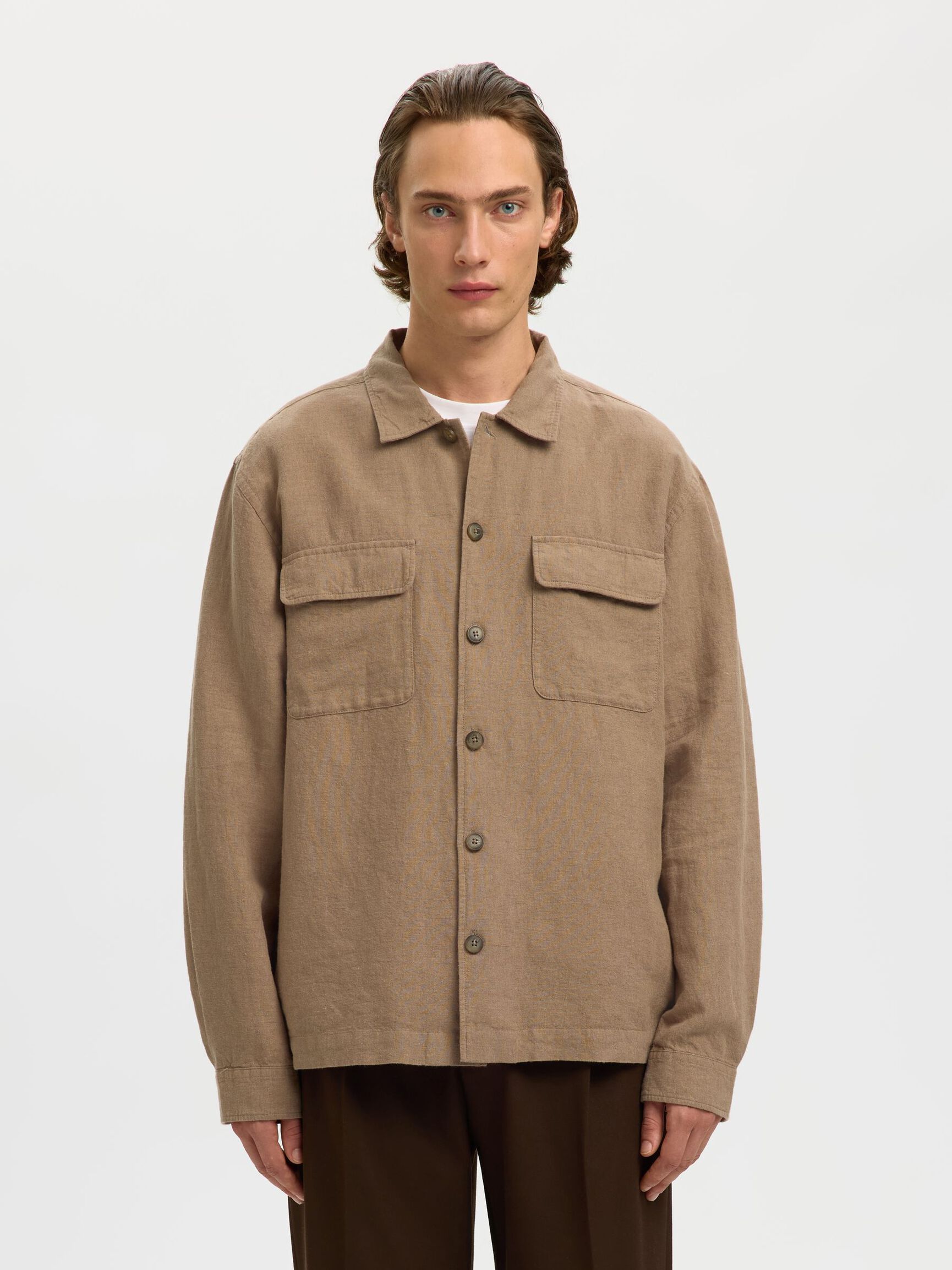 LINEN BLEND OVERSHIRT