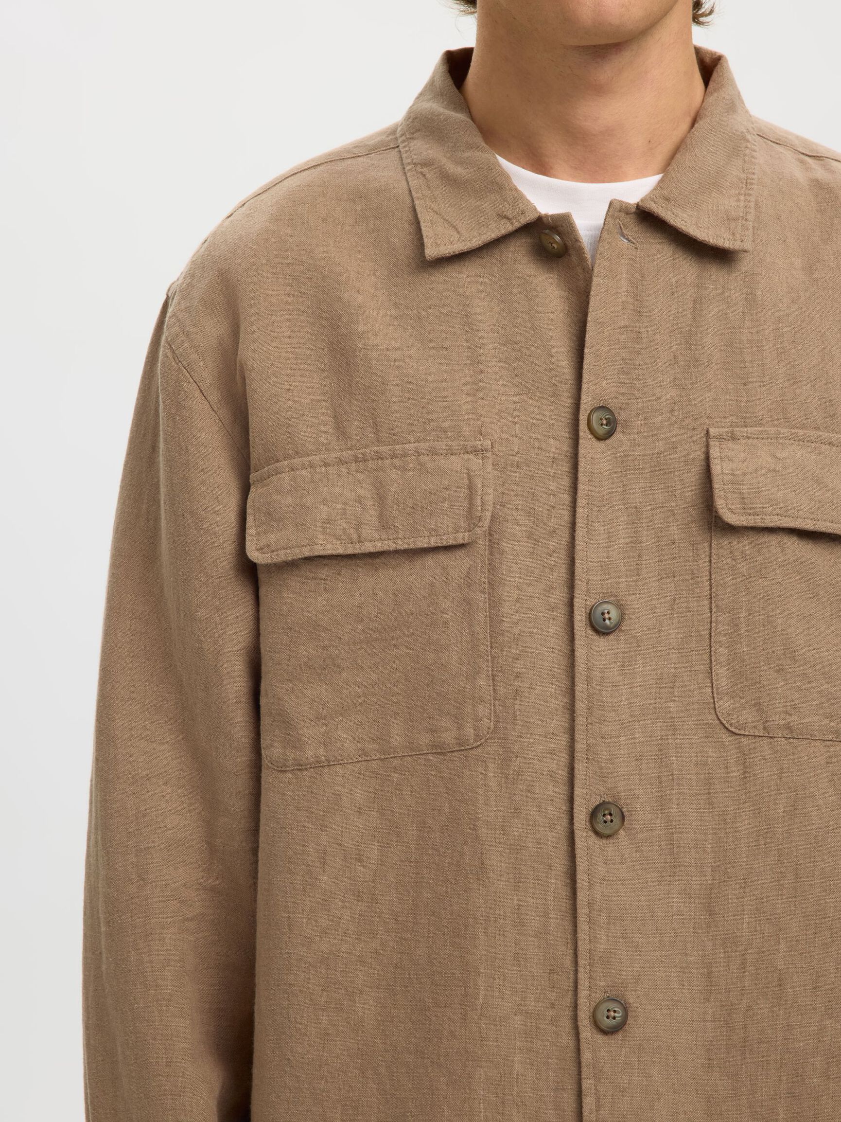 LINEN BLEND OVERSHIRT
