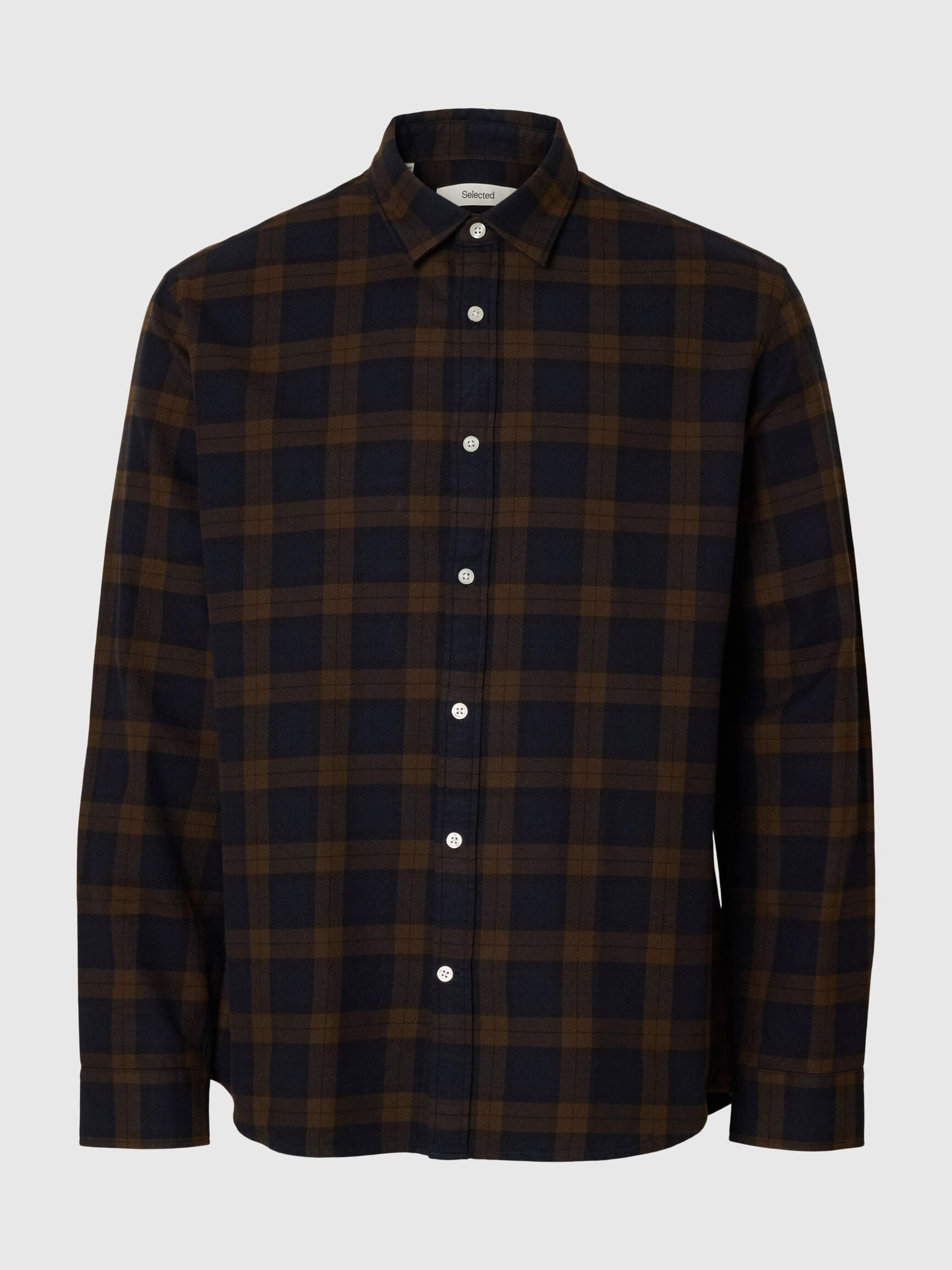 SLHREGNOAH BRUSHED 100% ØKOLOGISK BOMULD SKJORTE