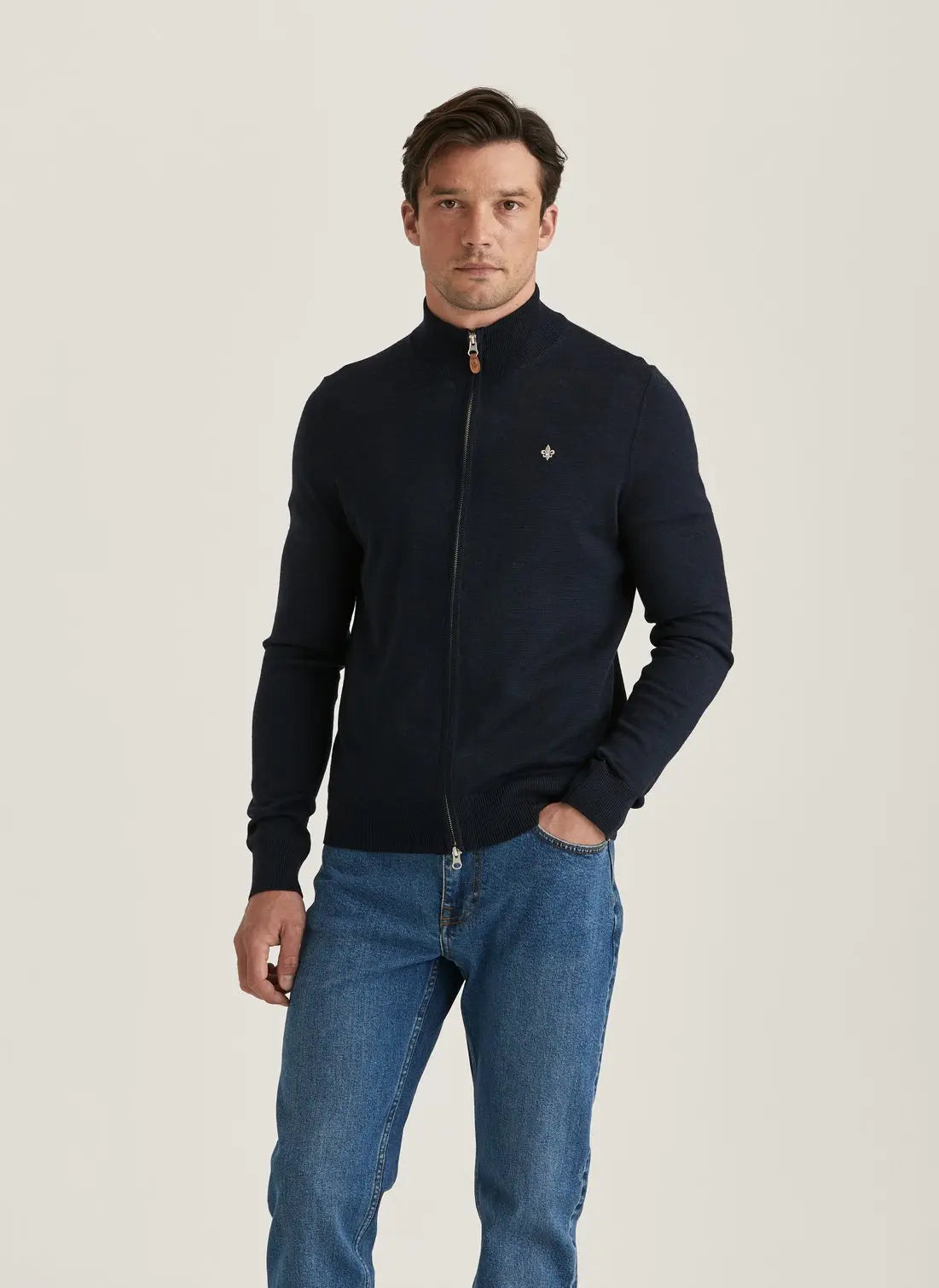 MERINO ZIP CARDIGAN