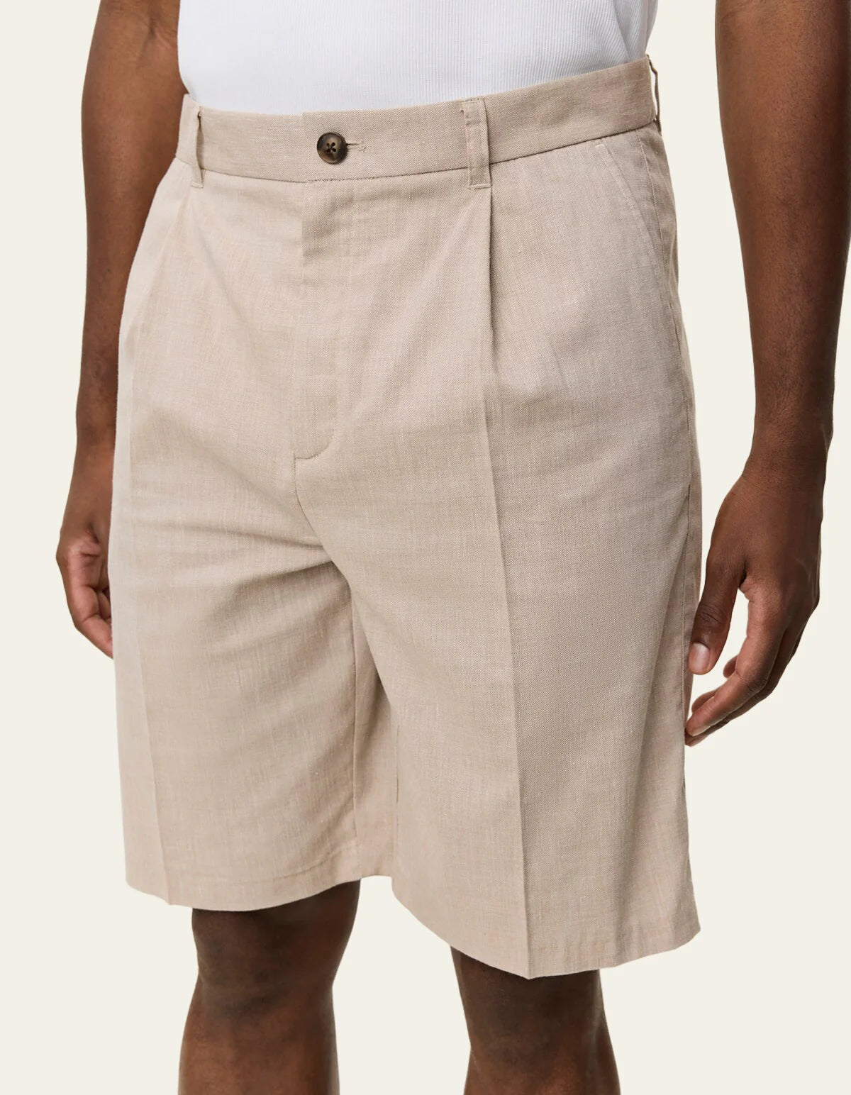 REECE PLEATED SLUB SHORTS
