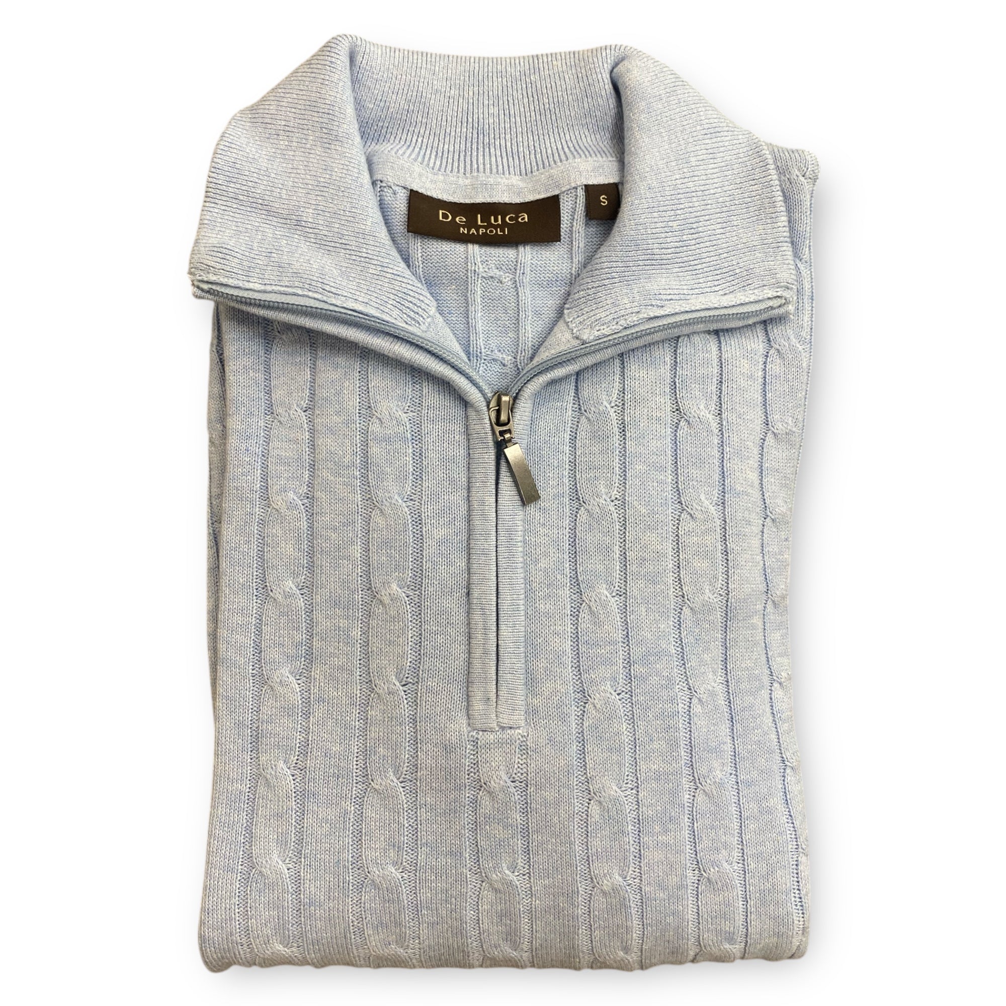 ALBAN TROYER KABELSTRIKKET HALF ZIP