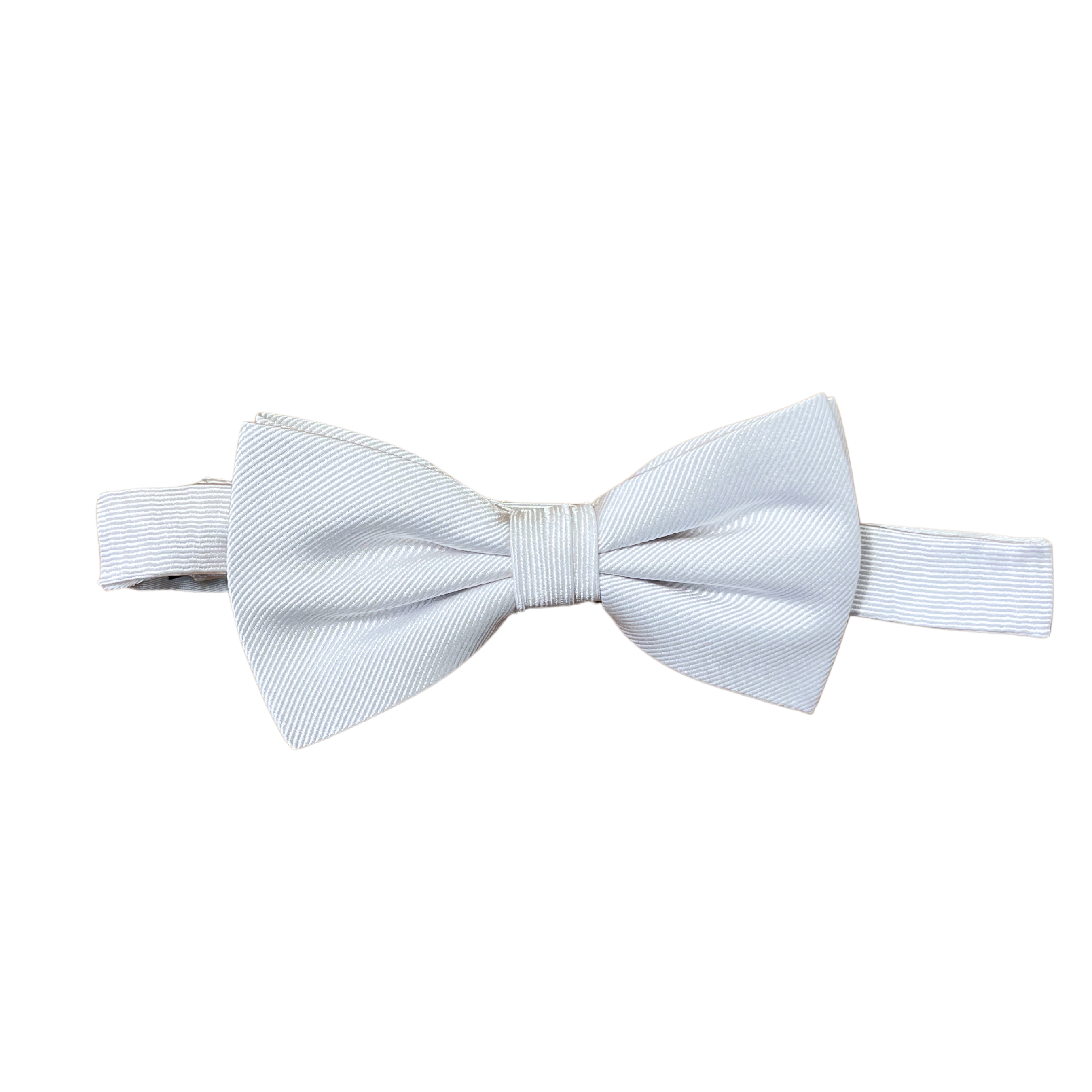 WHITE SOLID SILK BOW TIE