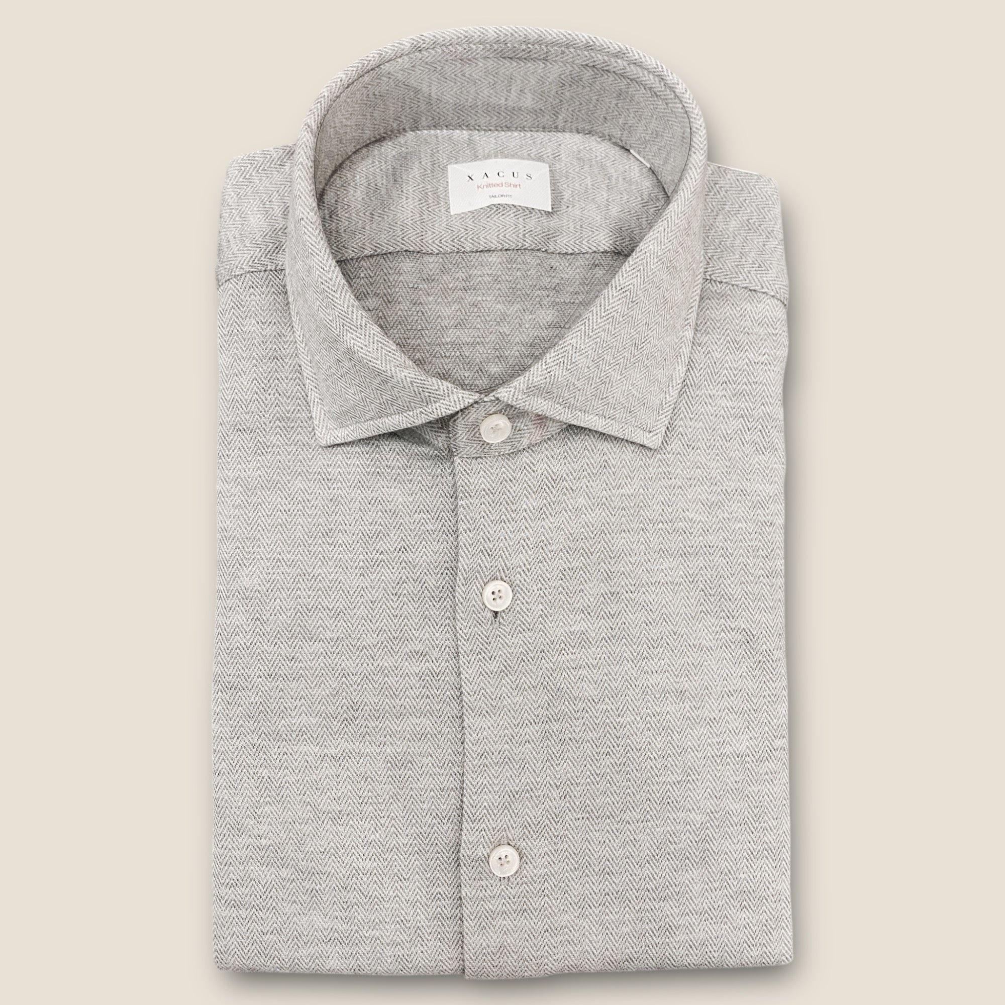 KNITTED SKJORTE - SLIM FIT