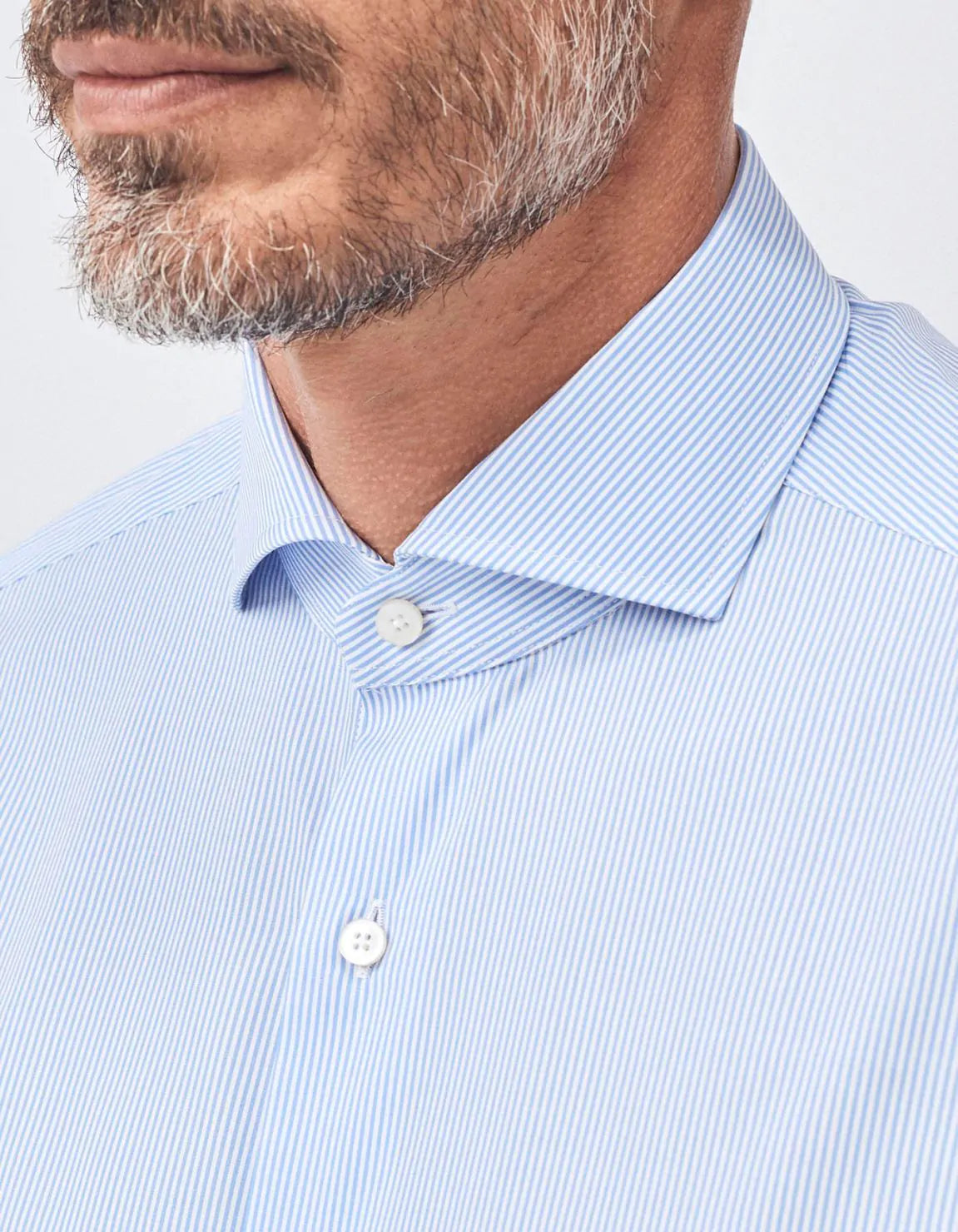 ACTIVE SHIRT - WHITE/BLUE STRIPE