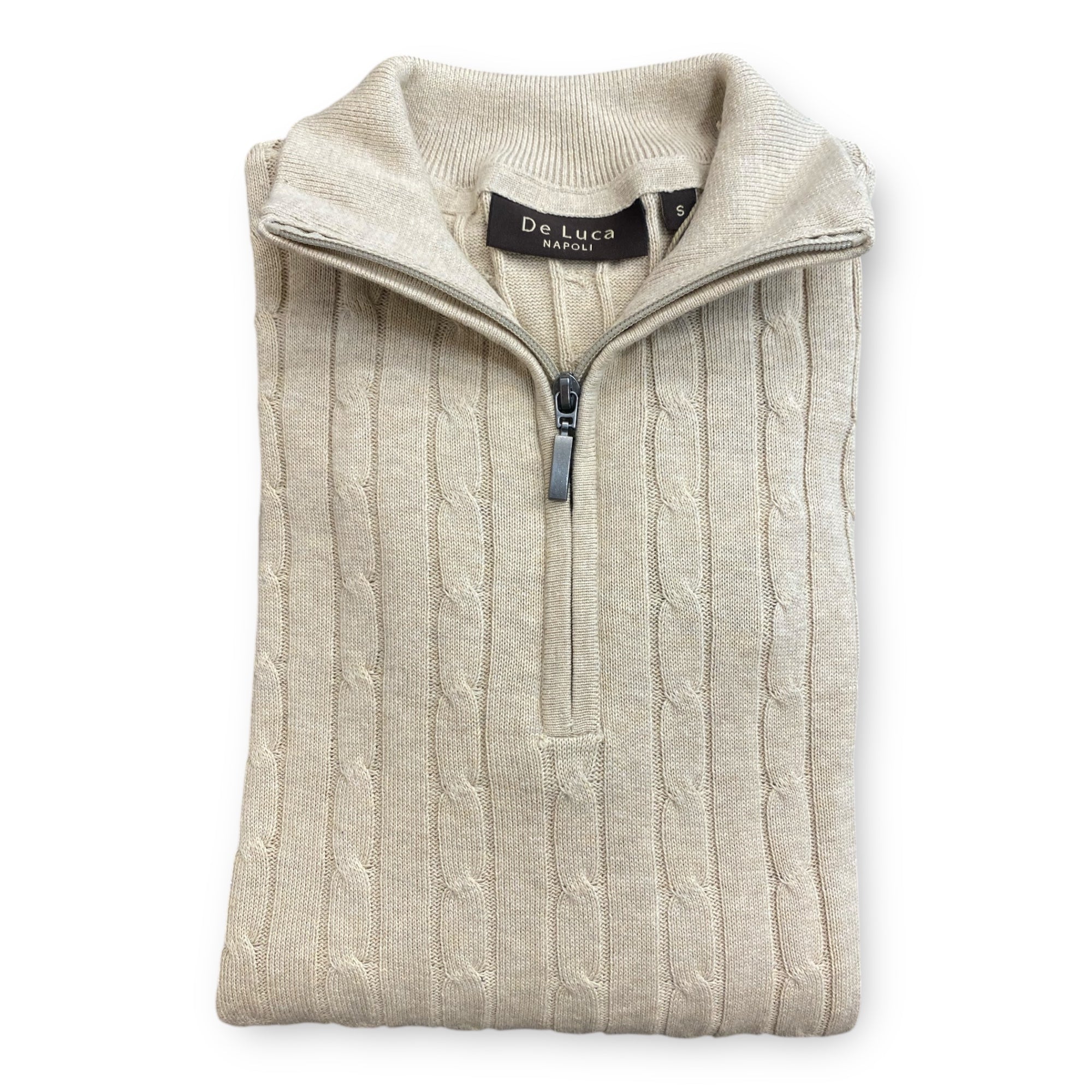 ALBAN TROYER KABELSTRIKKET HALF ZIP