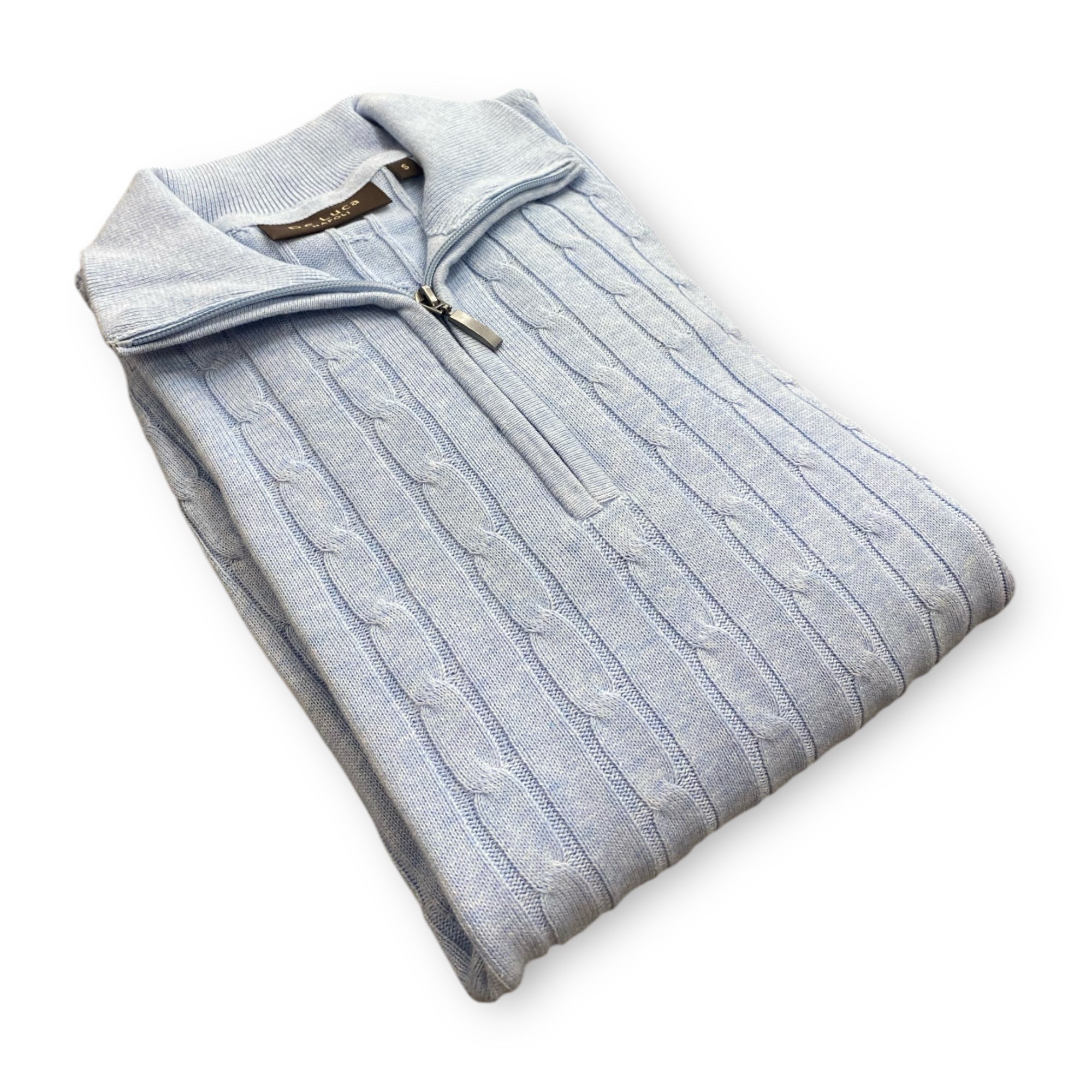 ALBAN TROYER KABELSTRIKKET HALF ZIP