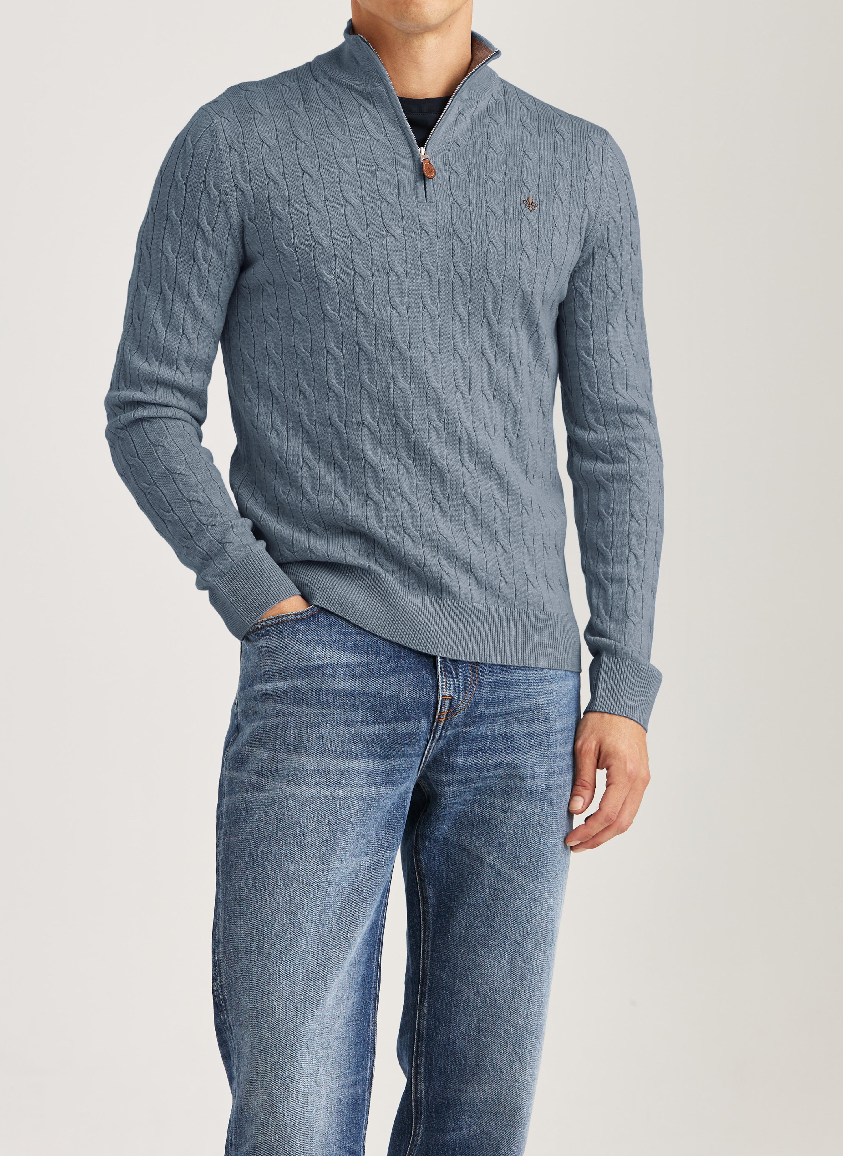 MERINO CABLE JOHN ZIP