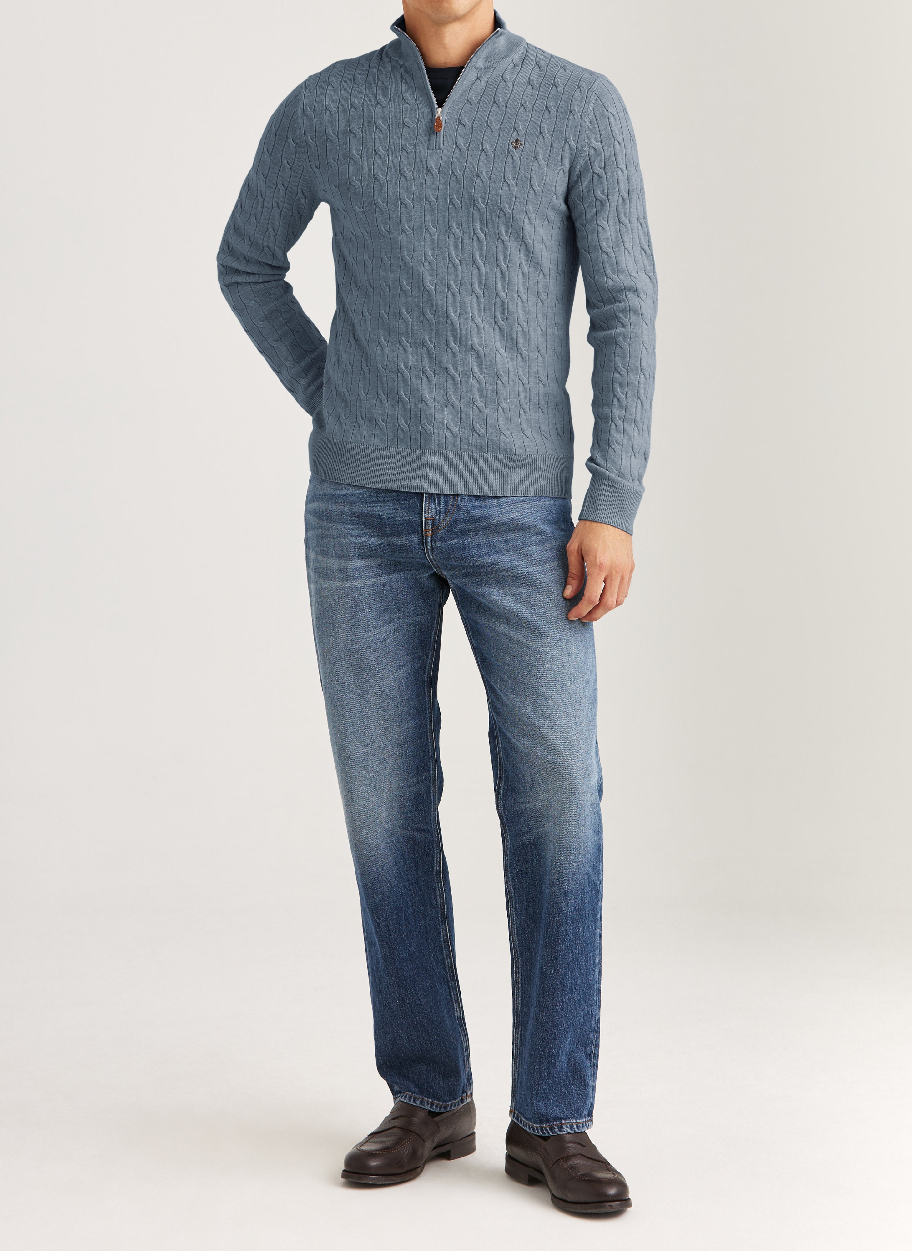 MERINO CABLE JOHN ZIP