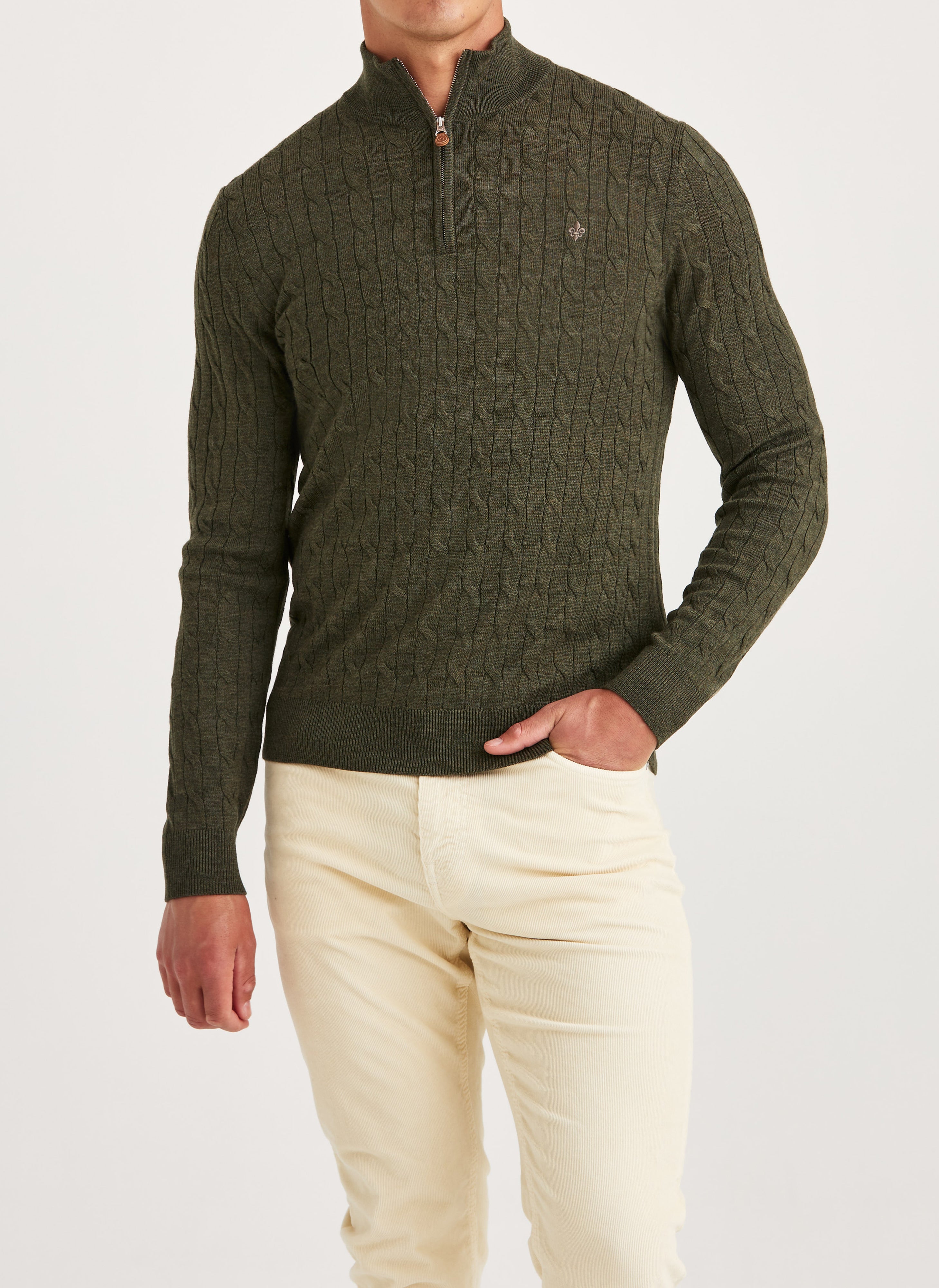 MERINO CABLE JOHN ZIP