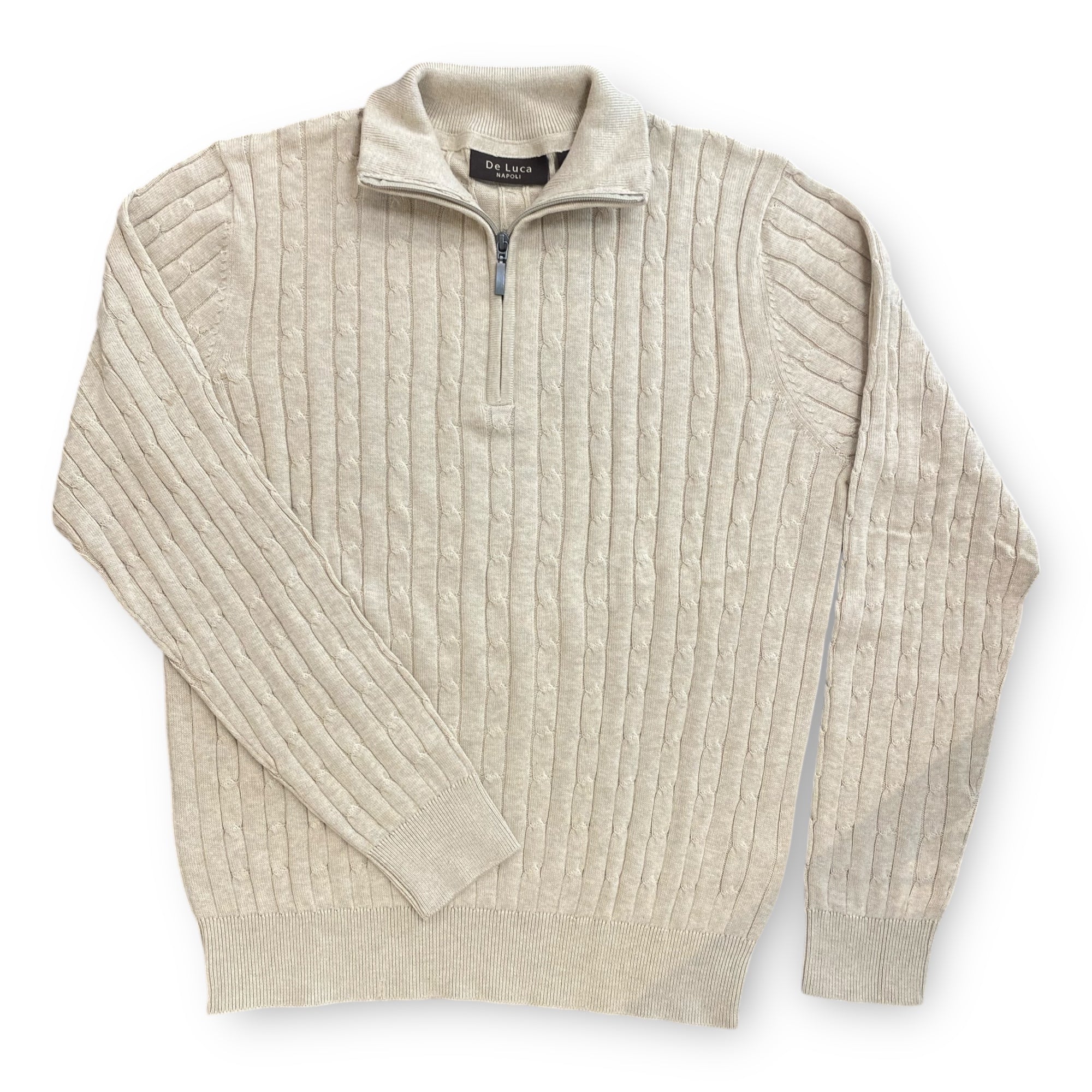 ALBAN TROYER KABELSTRIKKET HALF ZIP