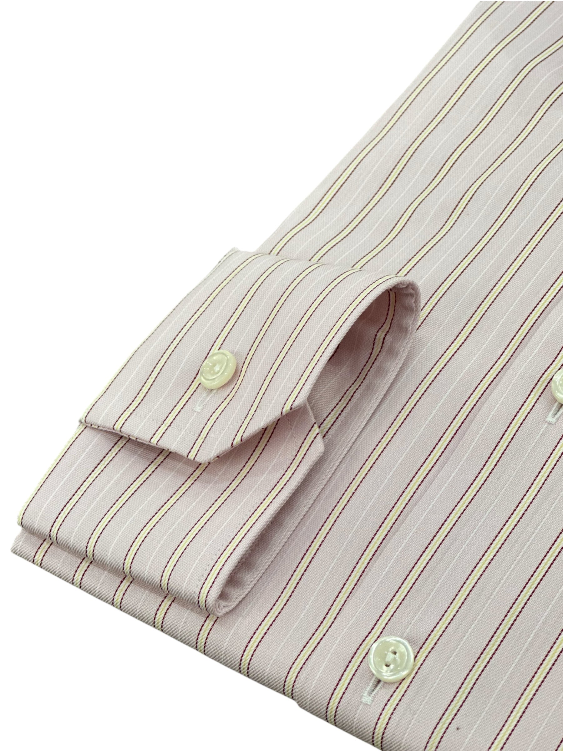 PINK STRIPED SIGNATURE TWILL SHIRT / CONTEMP. FIT