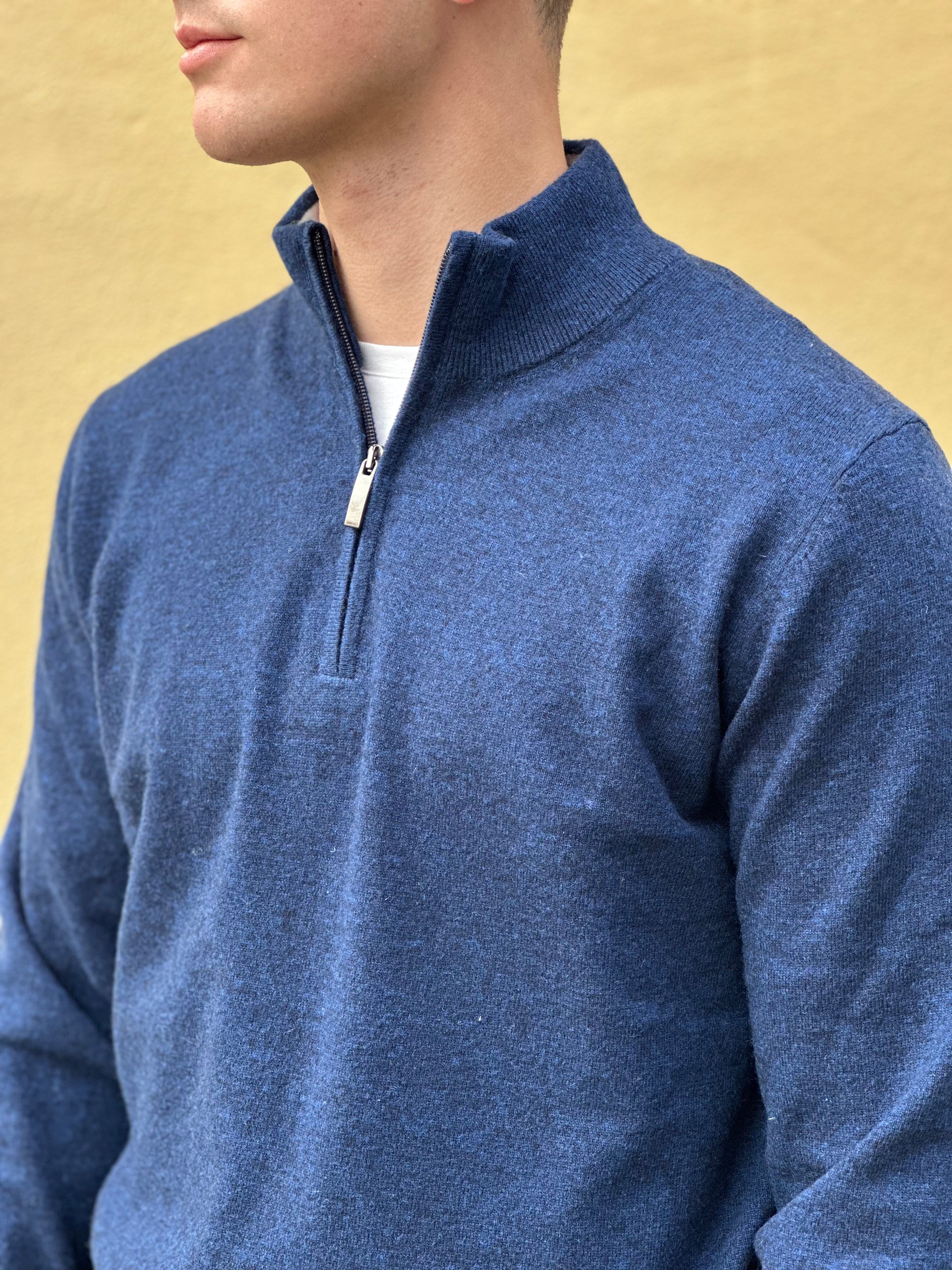 LANA WOOL CASHMERE HALF ZIP STRIK