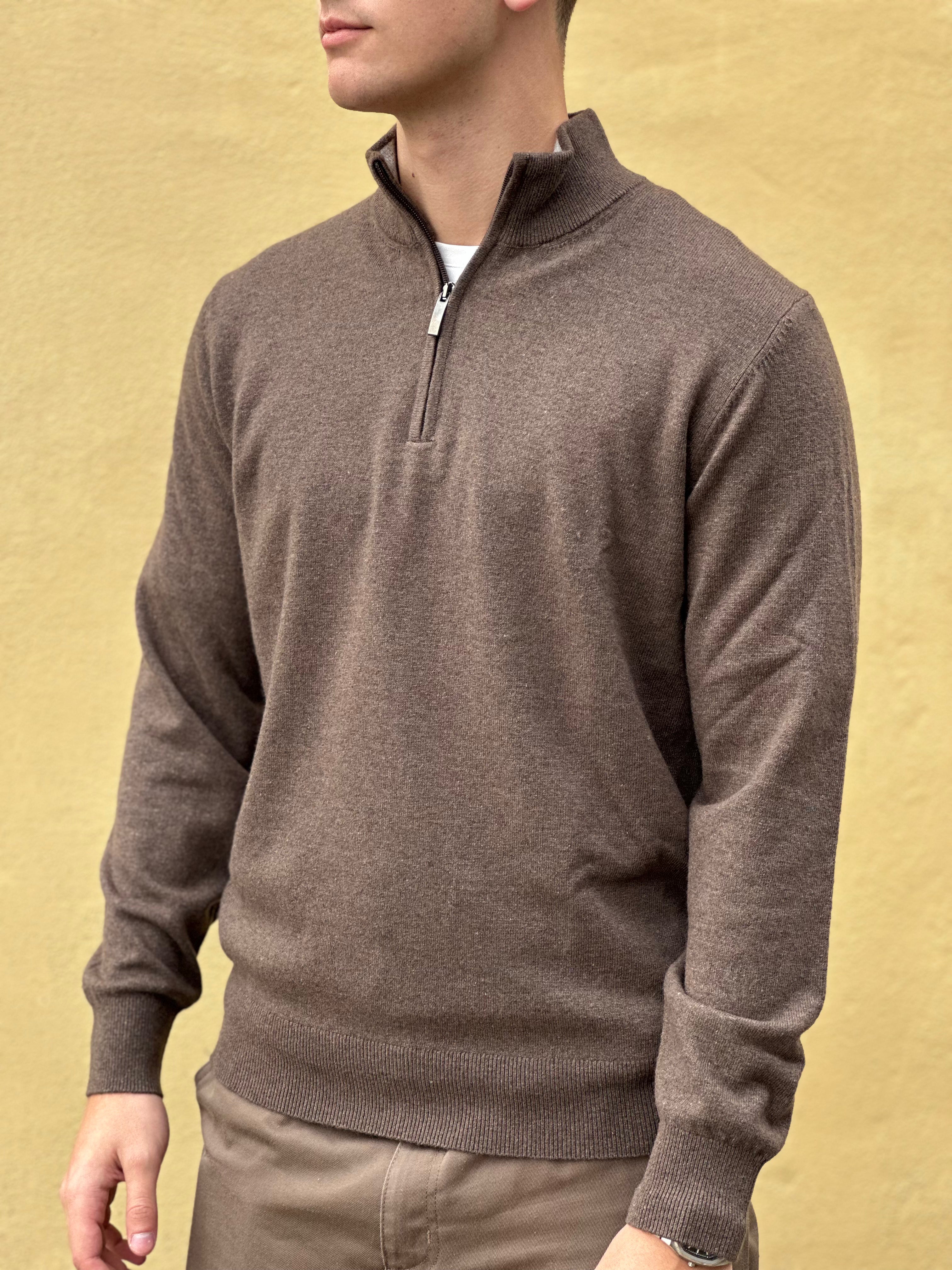 LANA WOOL CASHMERE HALF ZIP STRIK