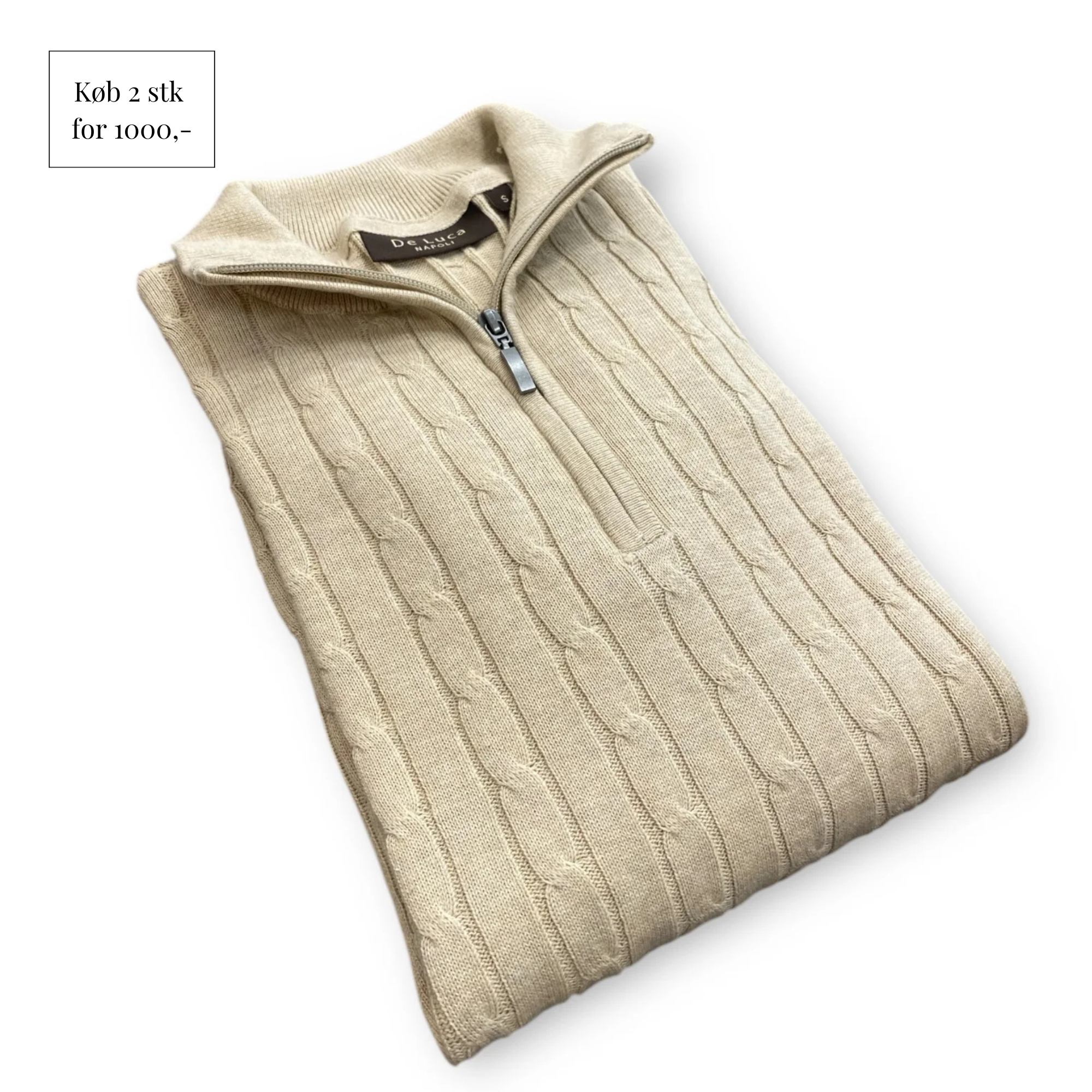 ALBAN TROYER KABELSTRIKKET HALF ZIP