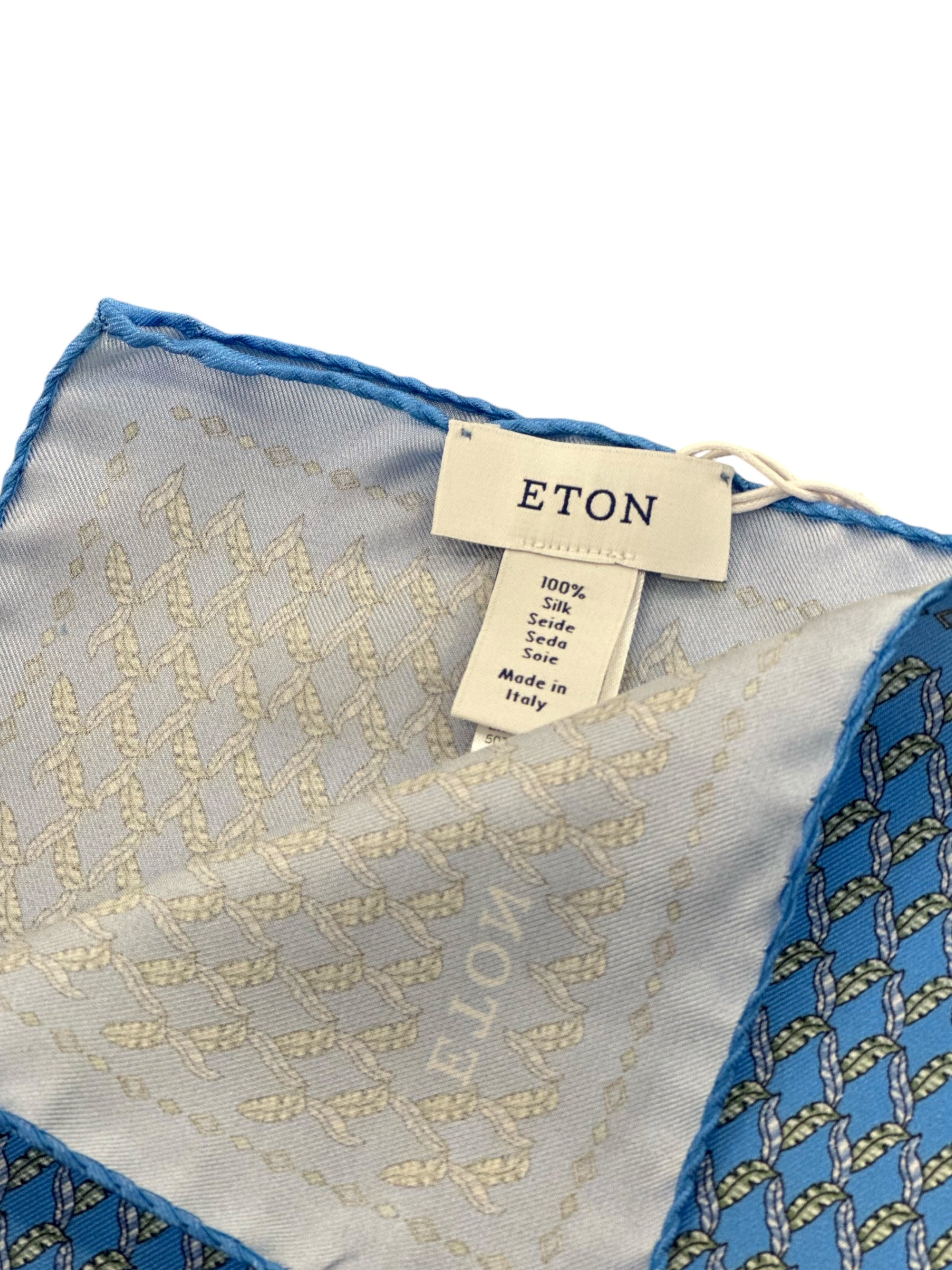 LEAF SILKTWILL POCKET SQUARE - BLUE