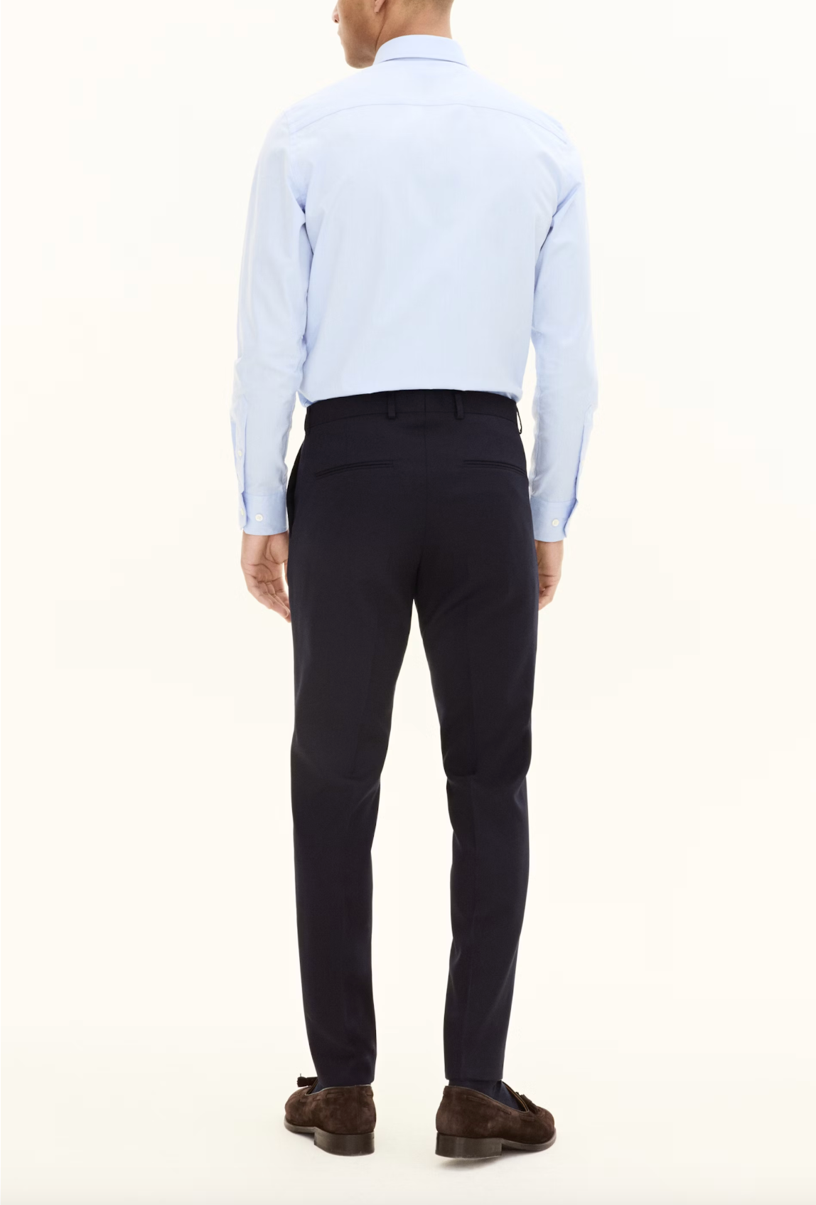 DENZ SLIM FIT BUKSER - WOOL NAVY