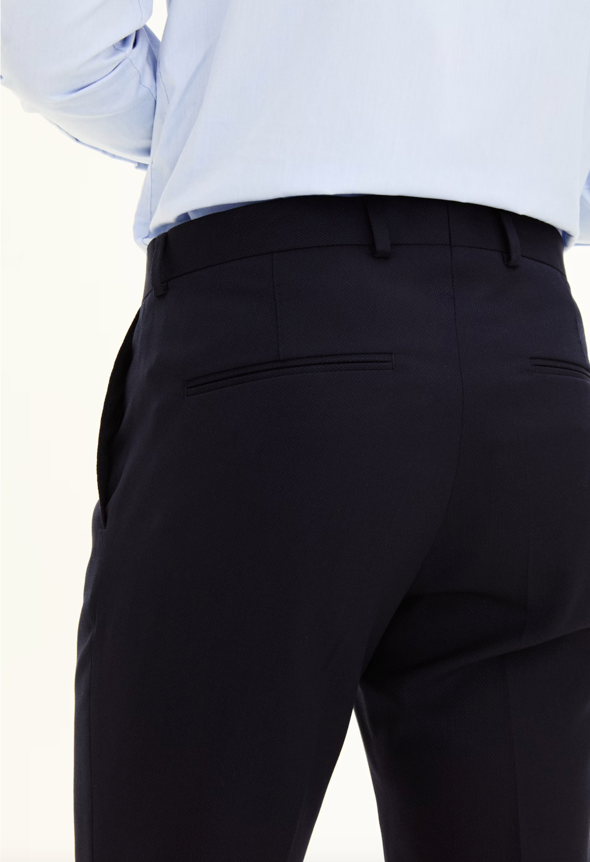 DENZ SLIM FIT BUKSER - WOOL NAVY