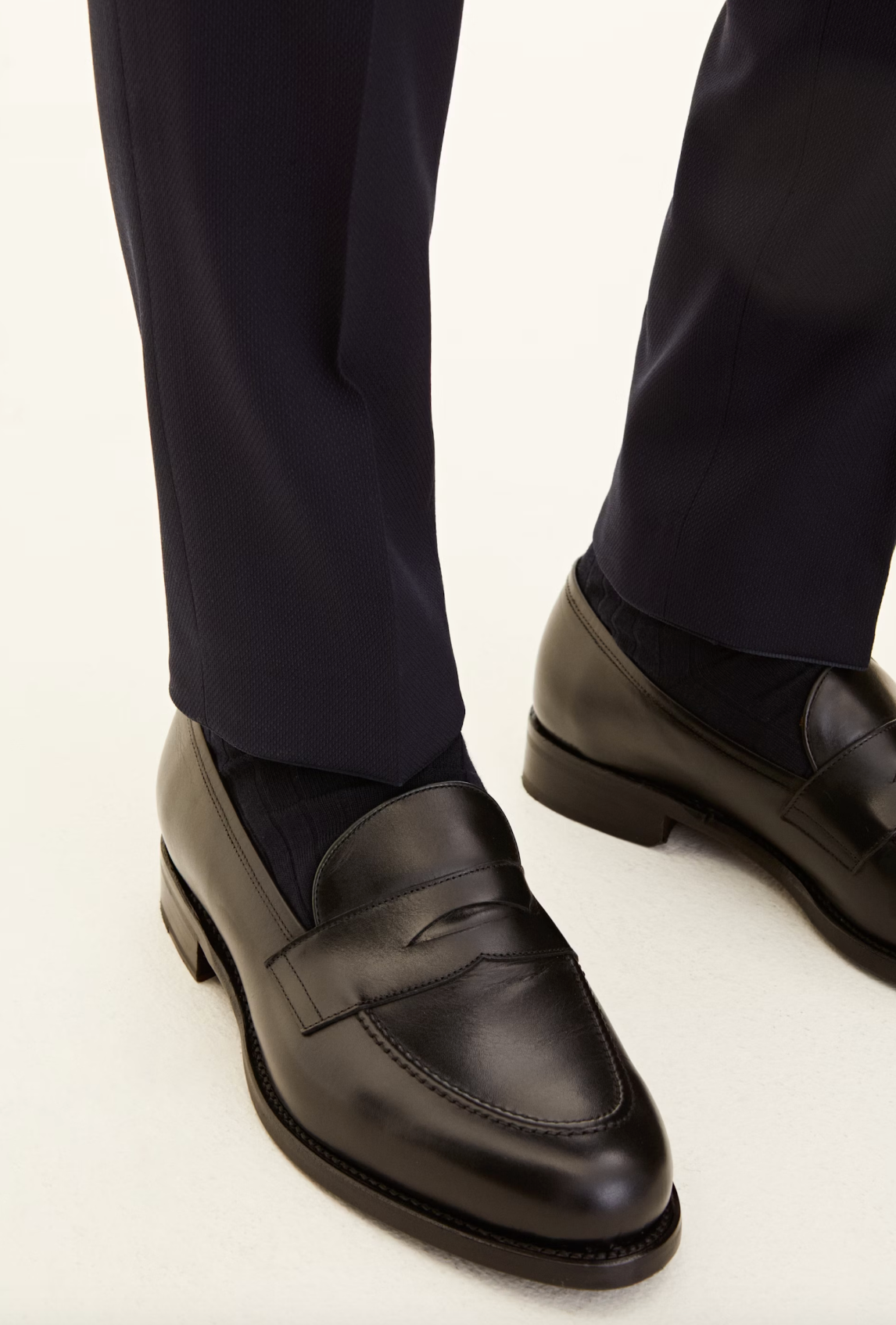 DENZ SLIM FIT BUKSER - WOOL NAVY