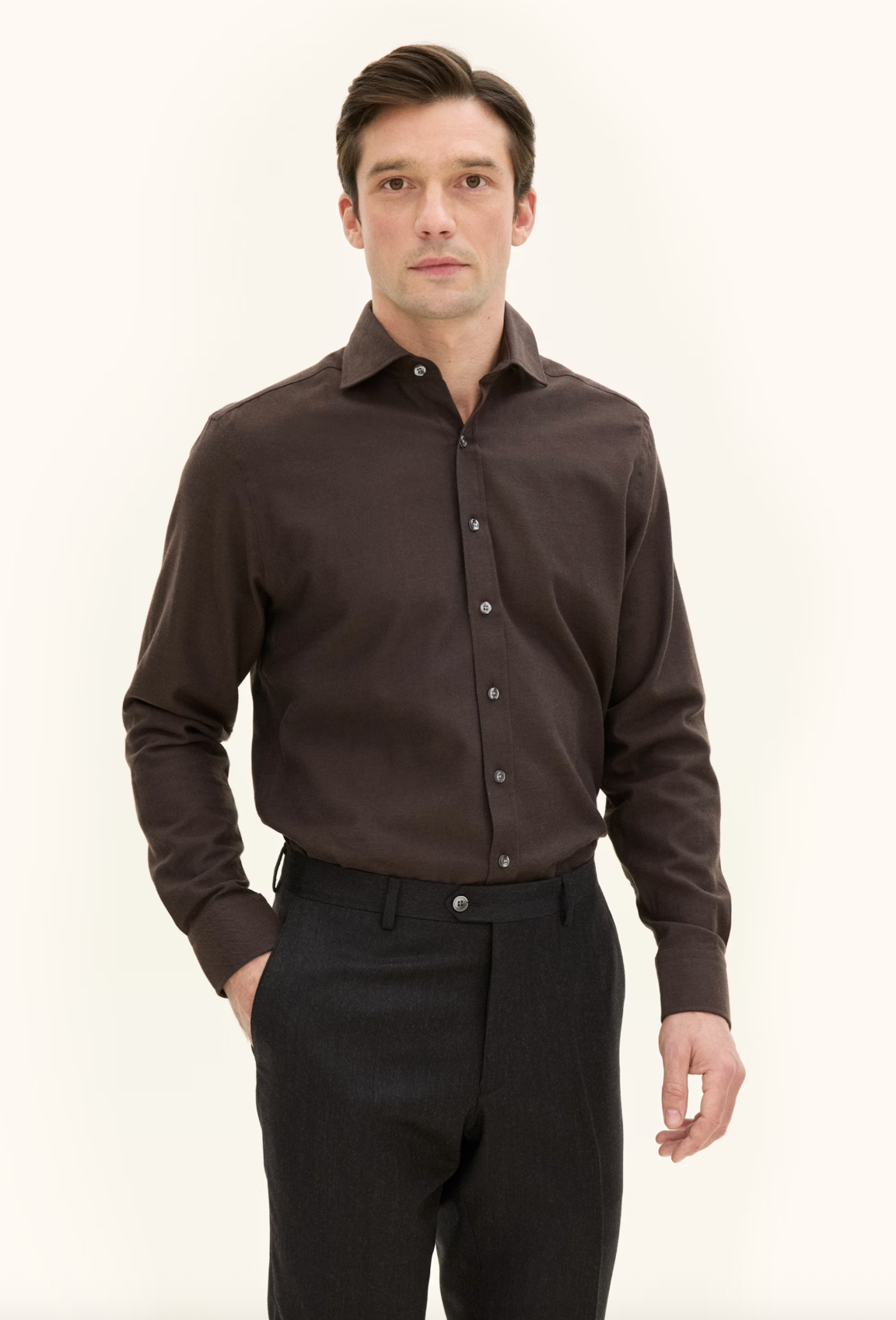 REG FIT BRUSHED FLANNEL SKJORTE