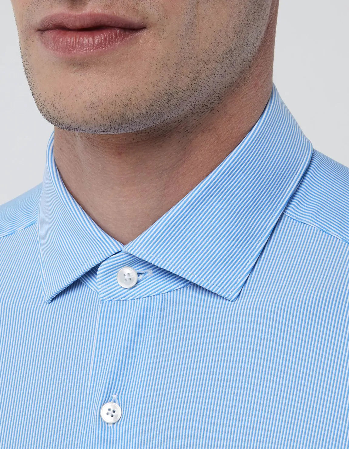 ACTIVE SHIRT - LIGHT BLUE TWILL STRIPE