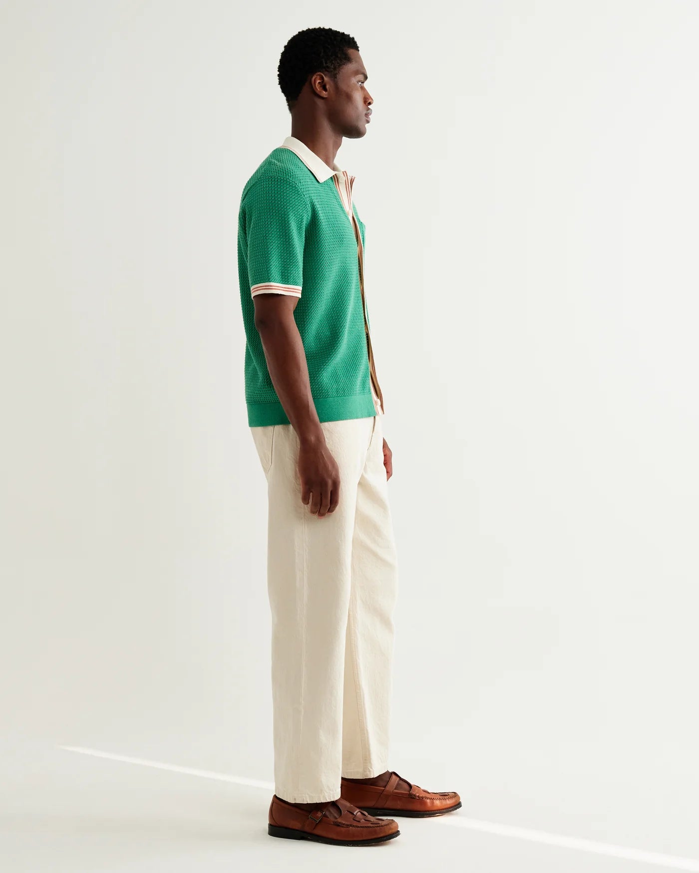 BELLE SS SHIRT TIPPED - GREEN
