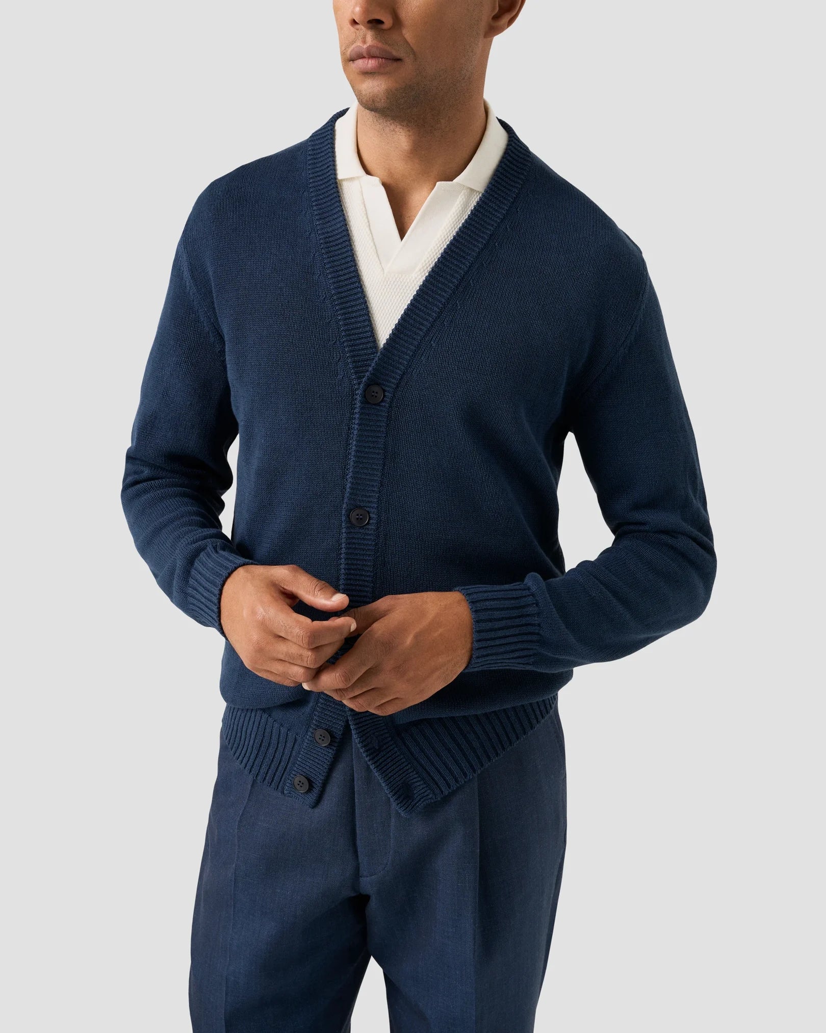 COTTON STRUCTURE CARDIGAN