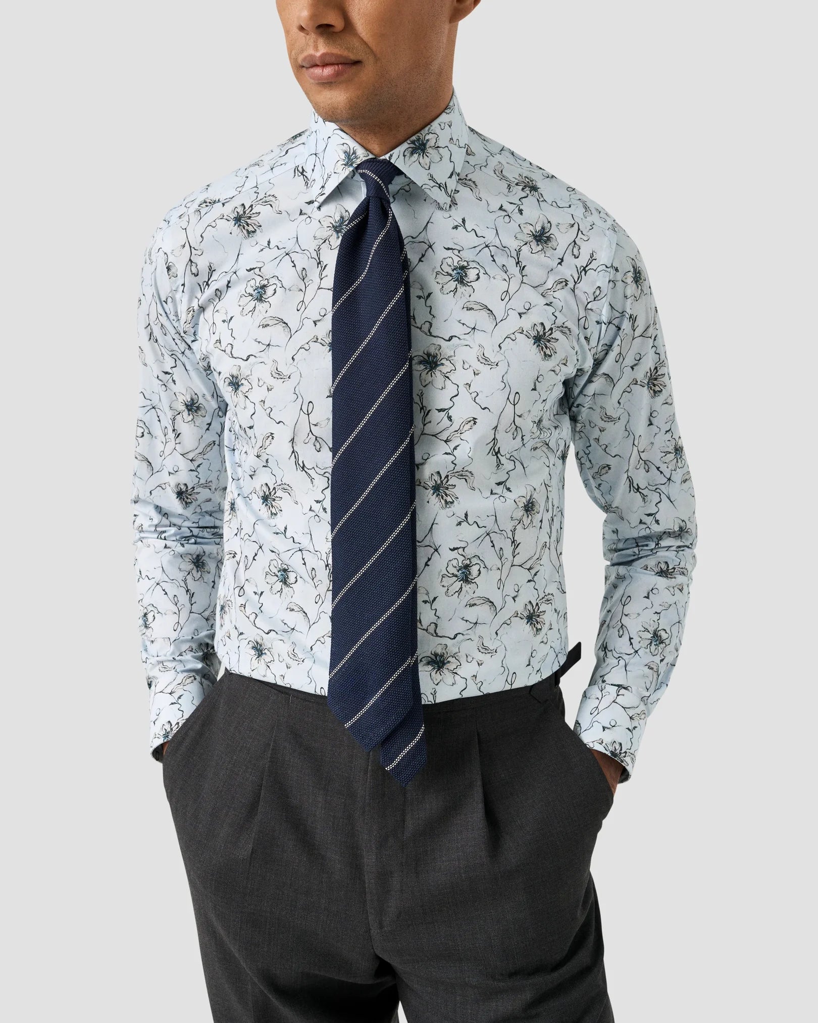 FLORAL SIGNATURE TWILL SKJORTE