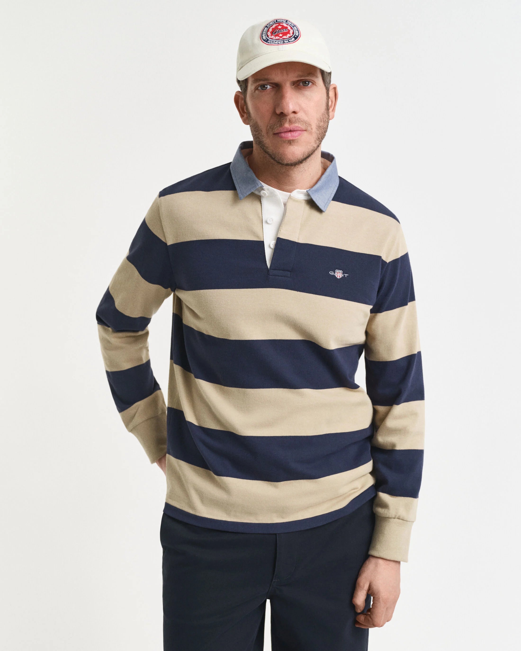 REG CHAMBRAY STRIBET POLO
