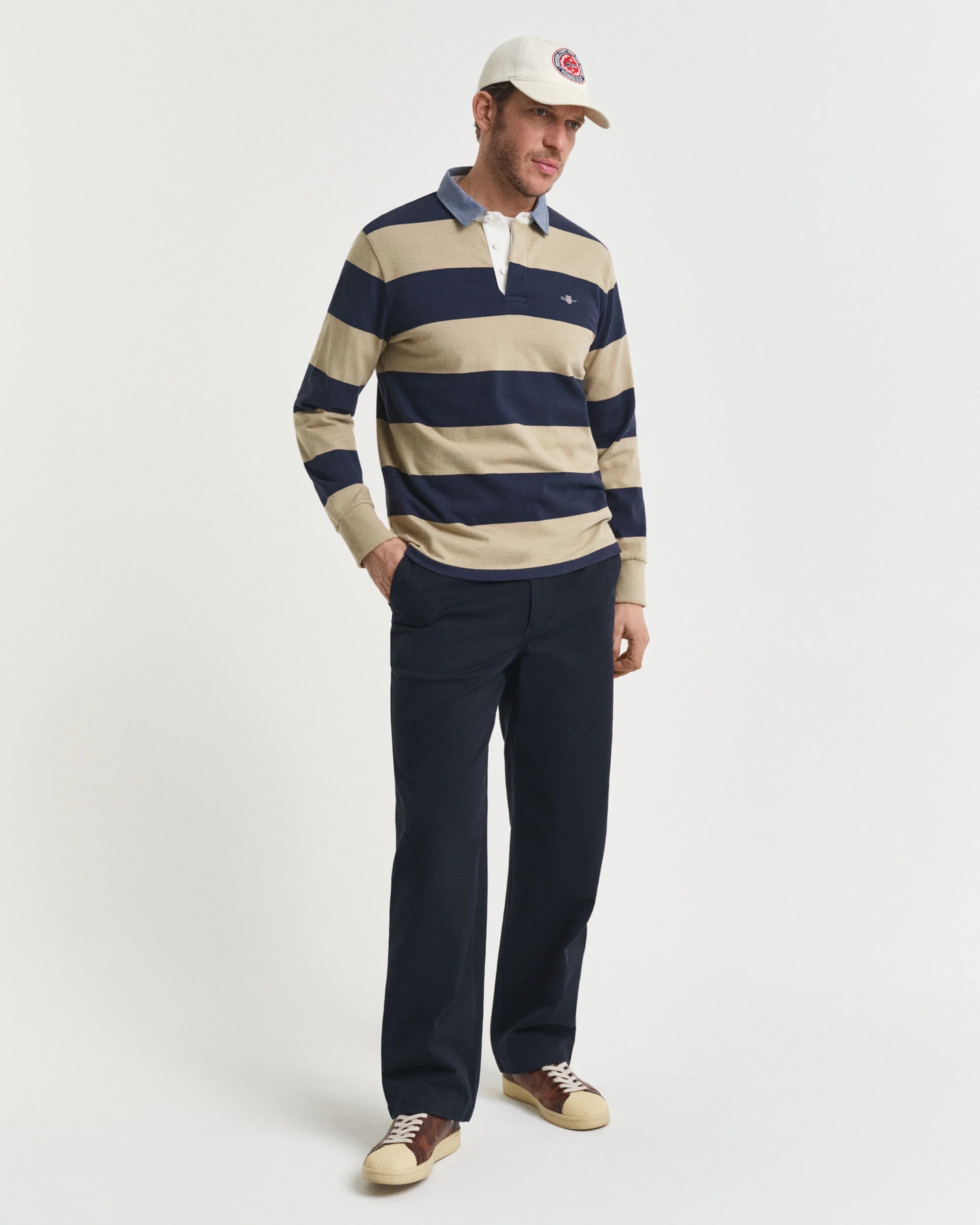 REG CHAMBRAY STRIBET POLO