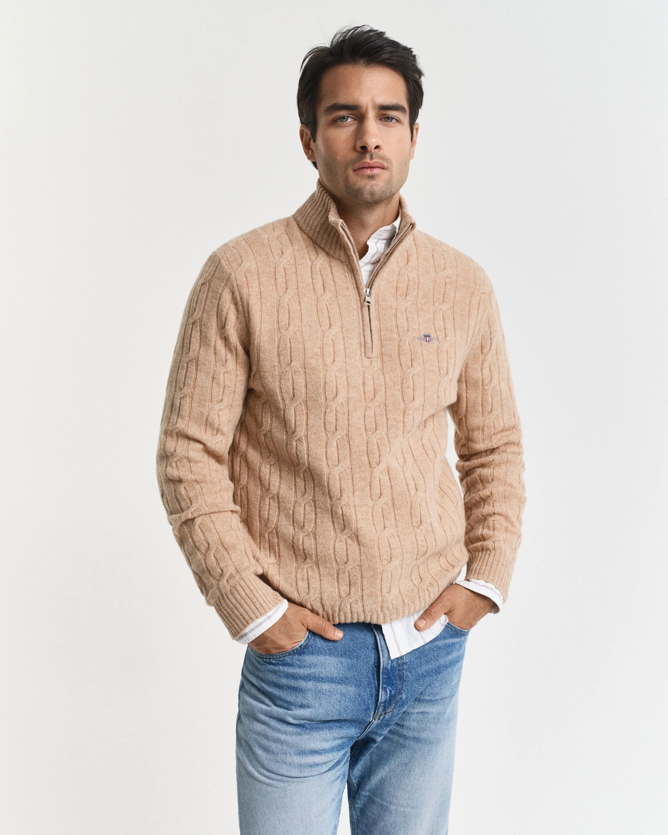 KABELSTRIK I LAMMEULD HALF ZIP