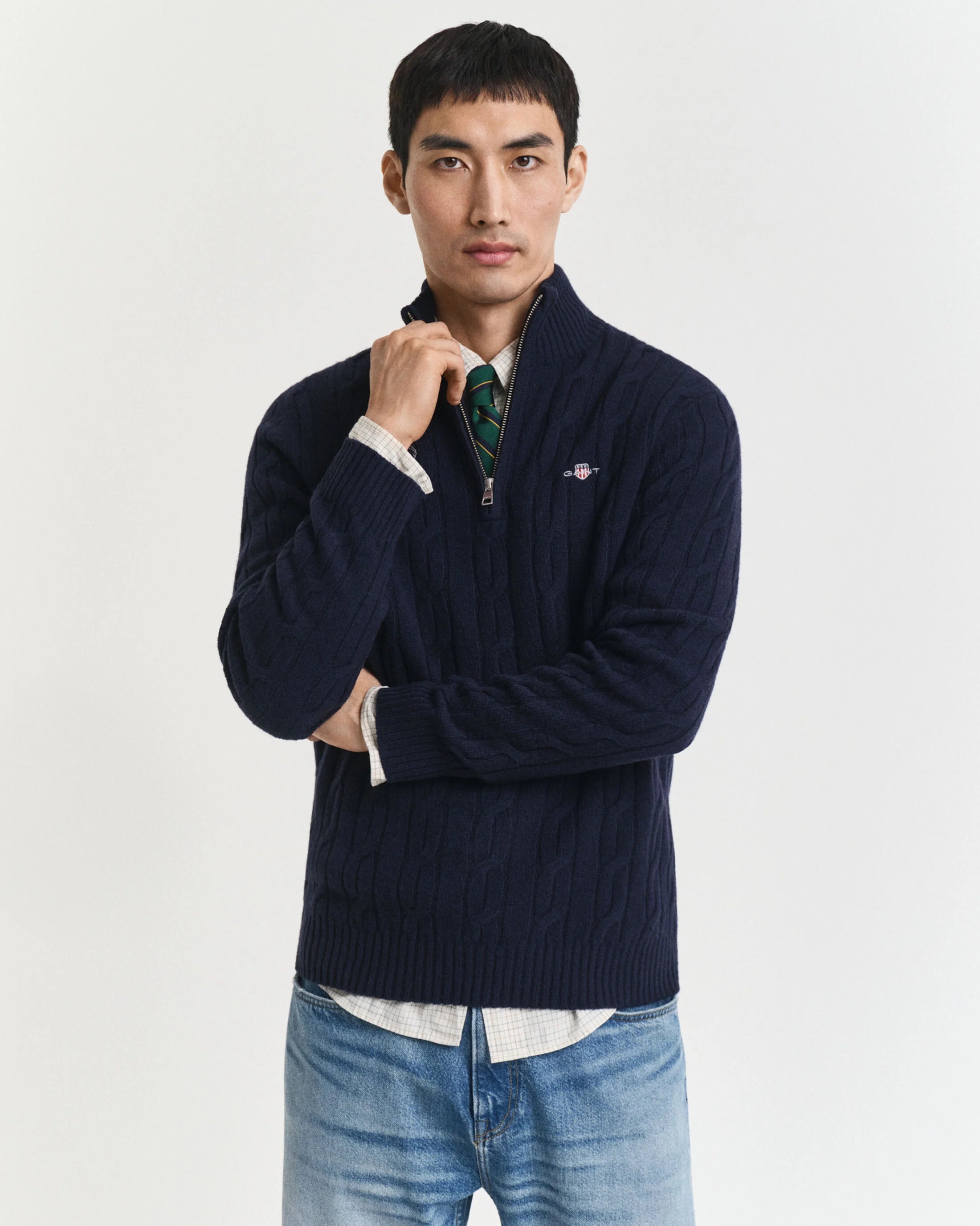 KABELSTRIK I LAMMEULD HALF ZIP