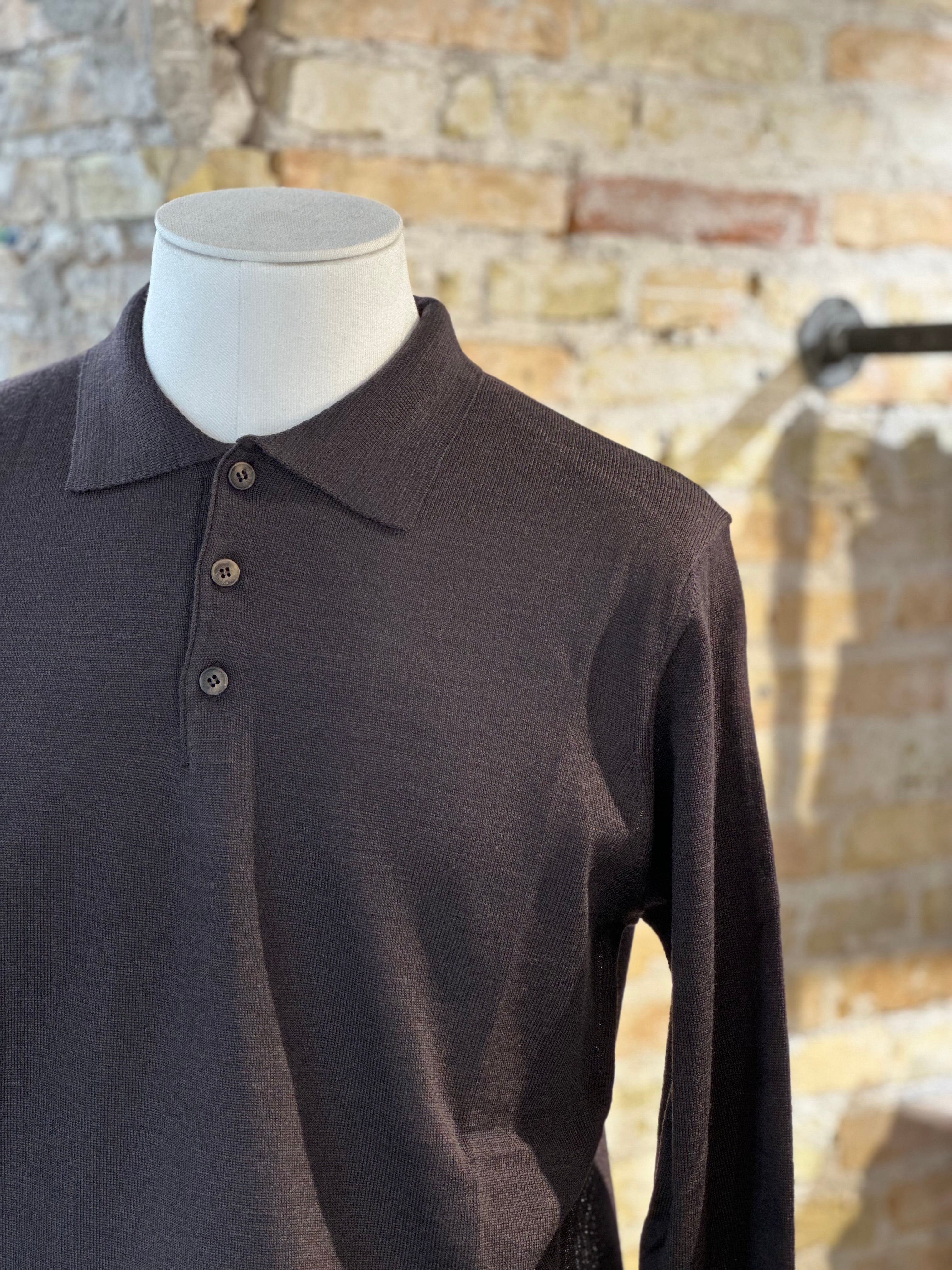 EKSTRAFINE WOOL LONG SLEEVE POLO