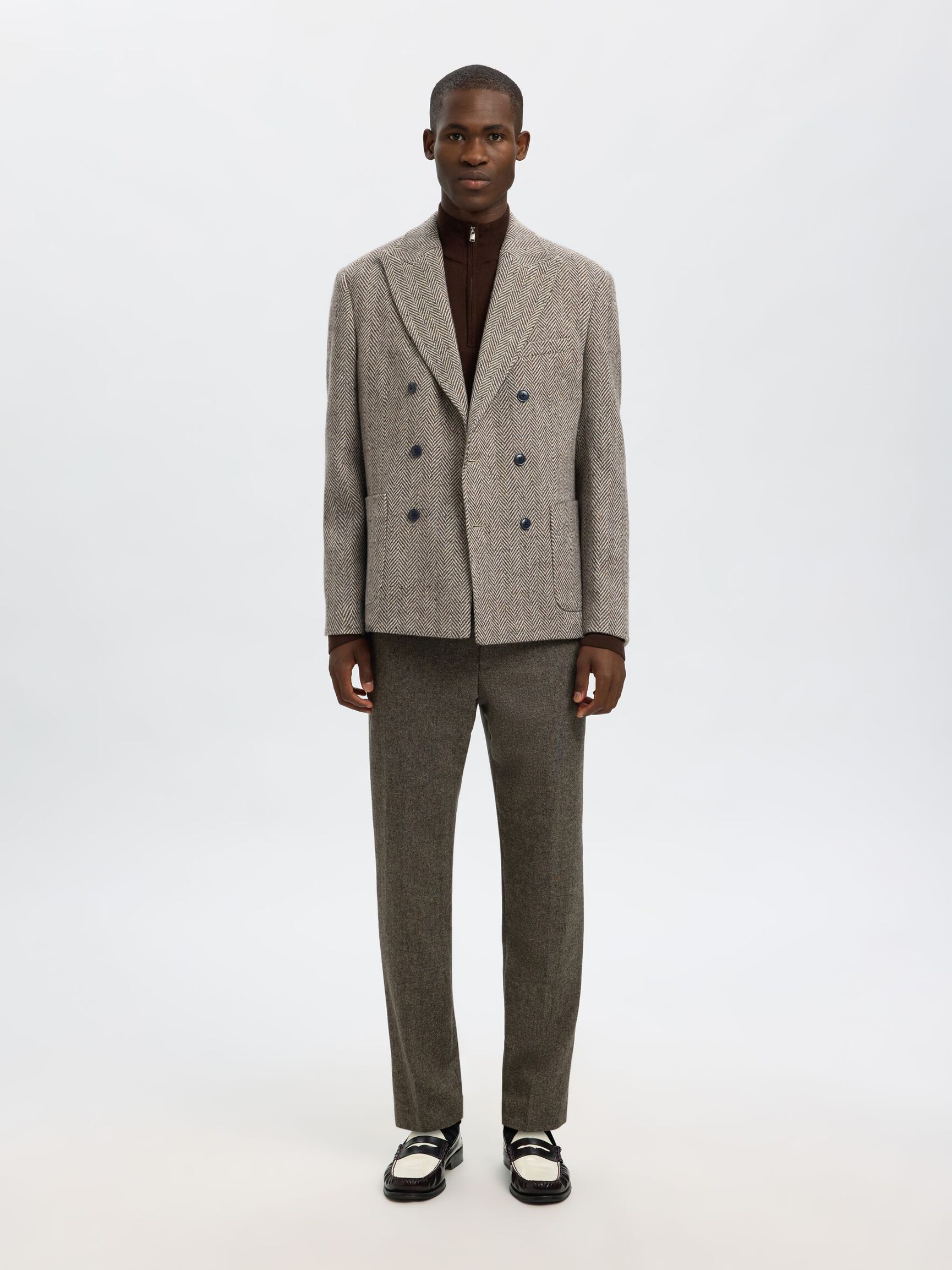 100% MERINOULD TRØJE MED HALV LYNLÅS