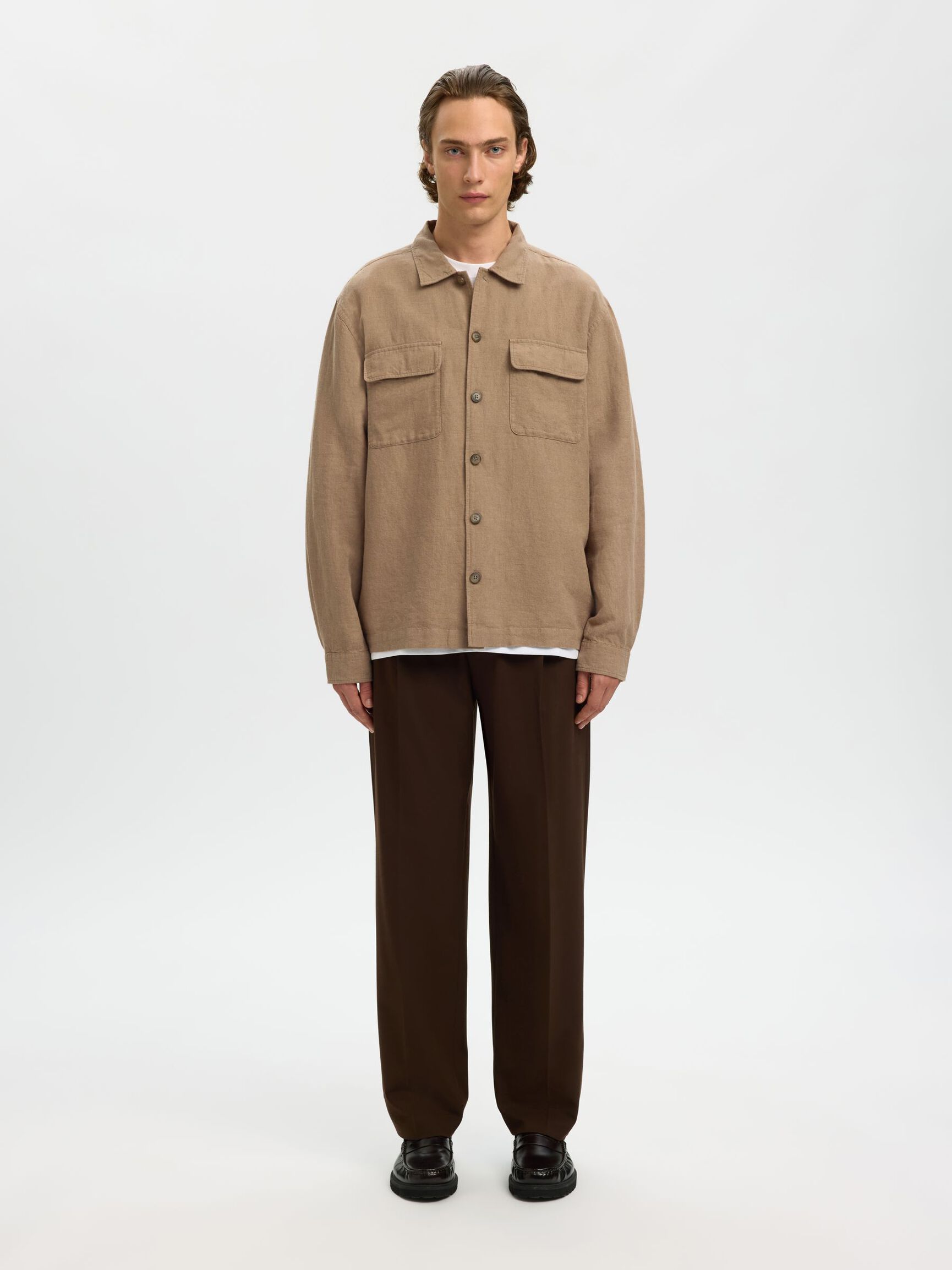 LINEN BLEND OVERSHIRT