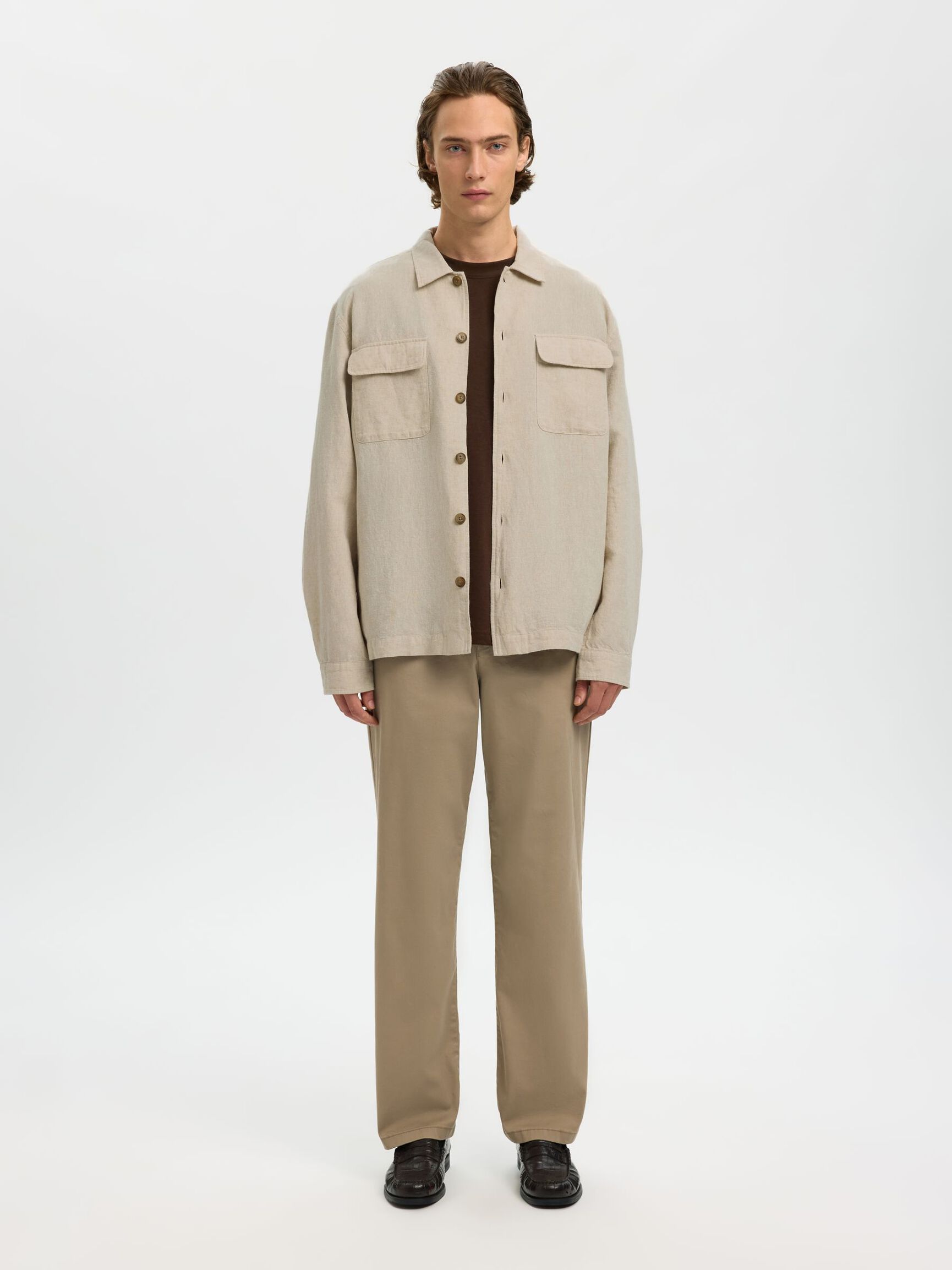 LINEN BLEND OVERSHIRT