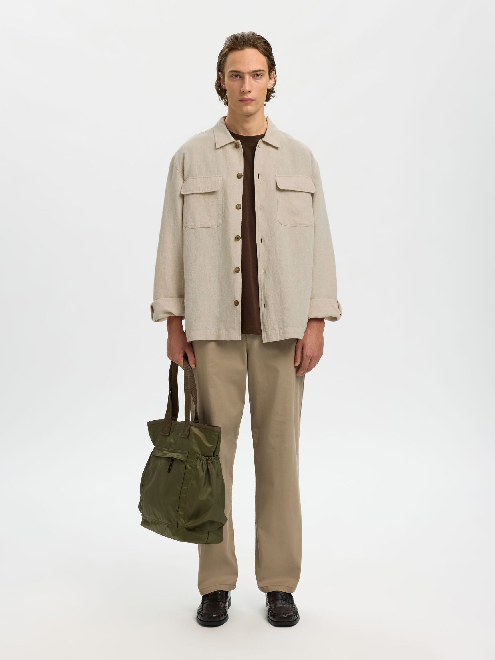 LINEN BLEND OVERSHIRT