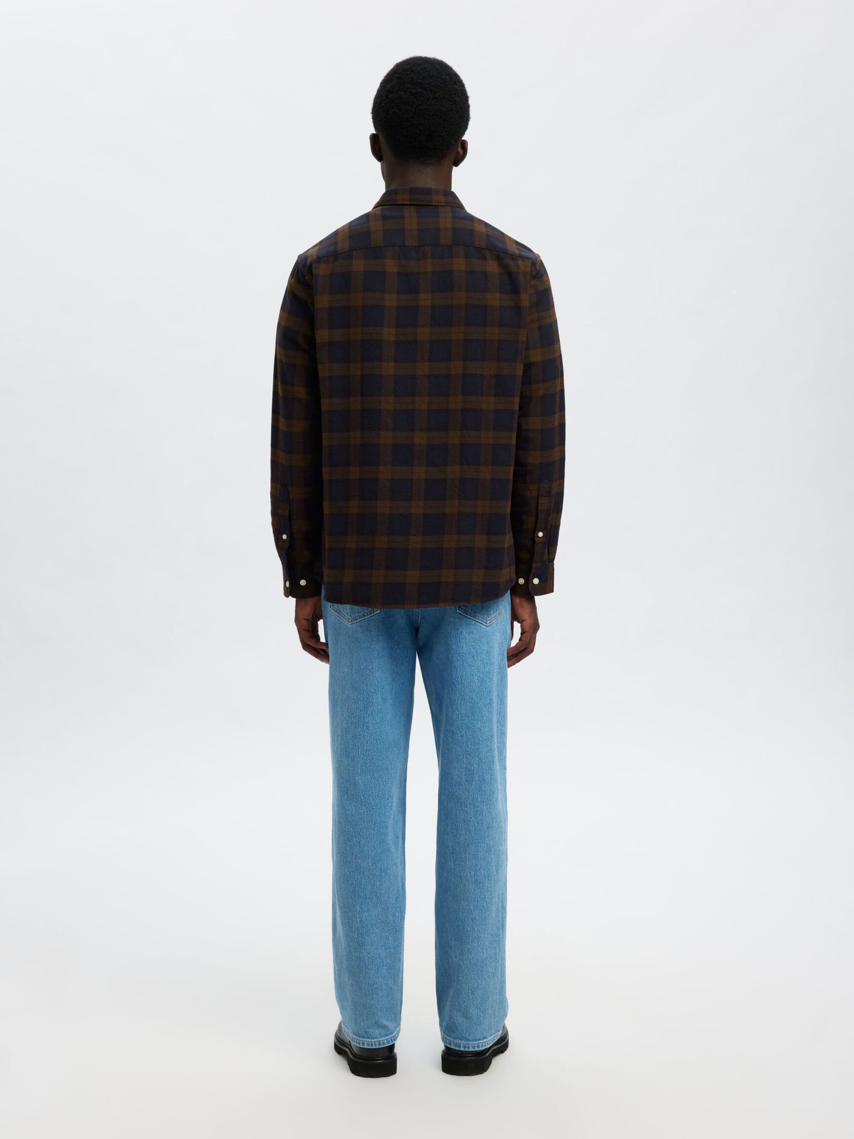 SLHREGNOAH BRUSHED 100% ØKOLOGISK BOMULD SKJORTE