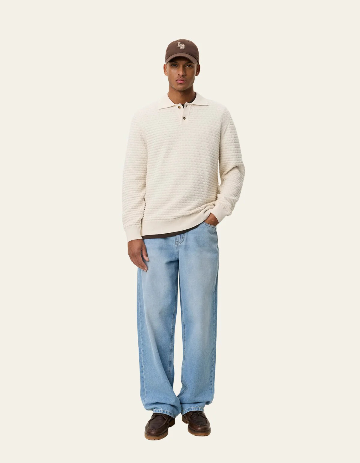 BILLY WEAVE KNITTED LS POLO