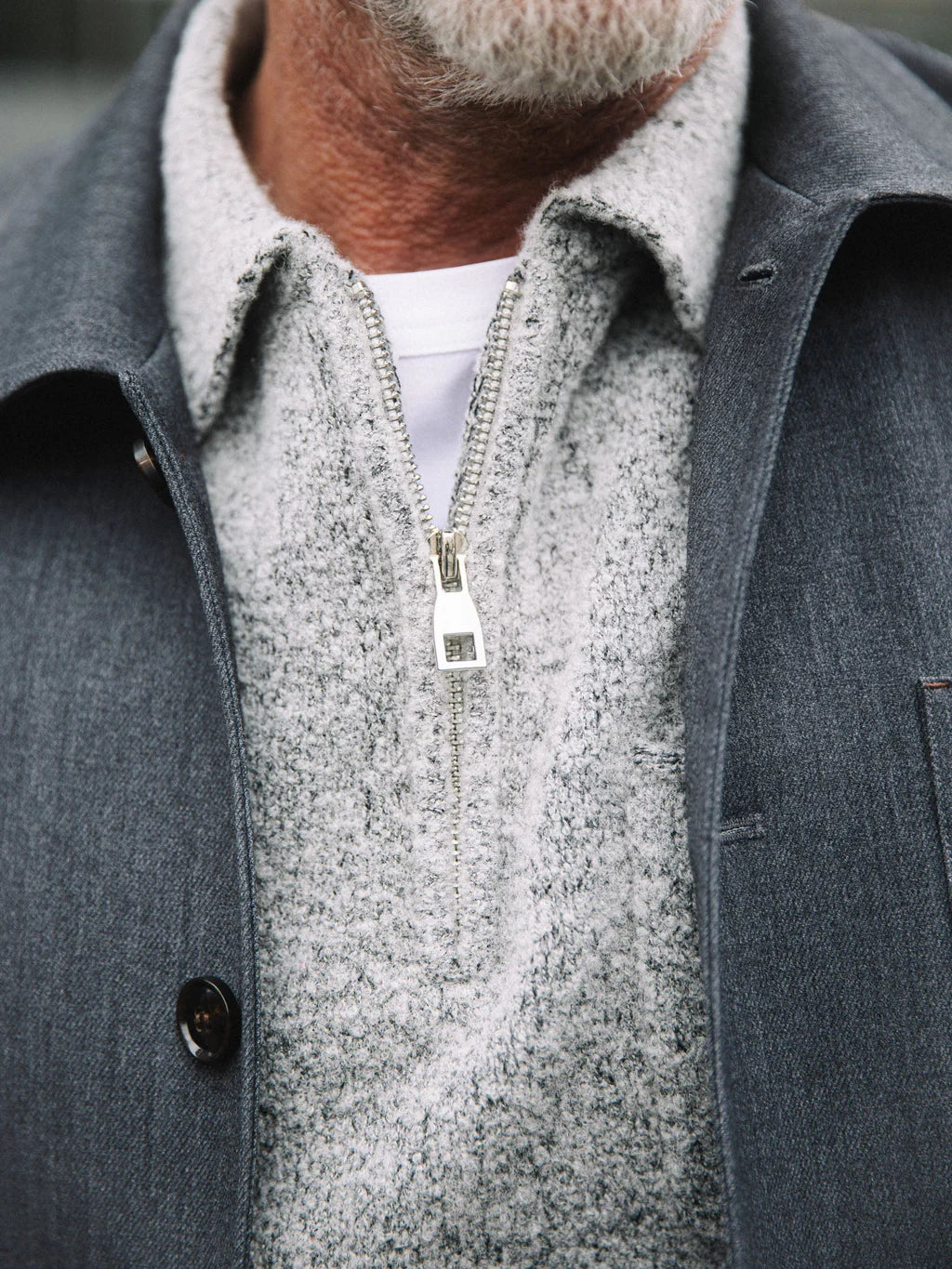 MMGRYAN SOFT ZIP POLO KASHMIR PULLOVER