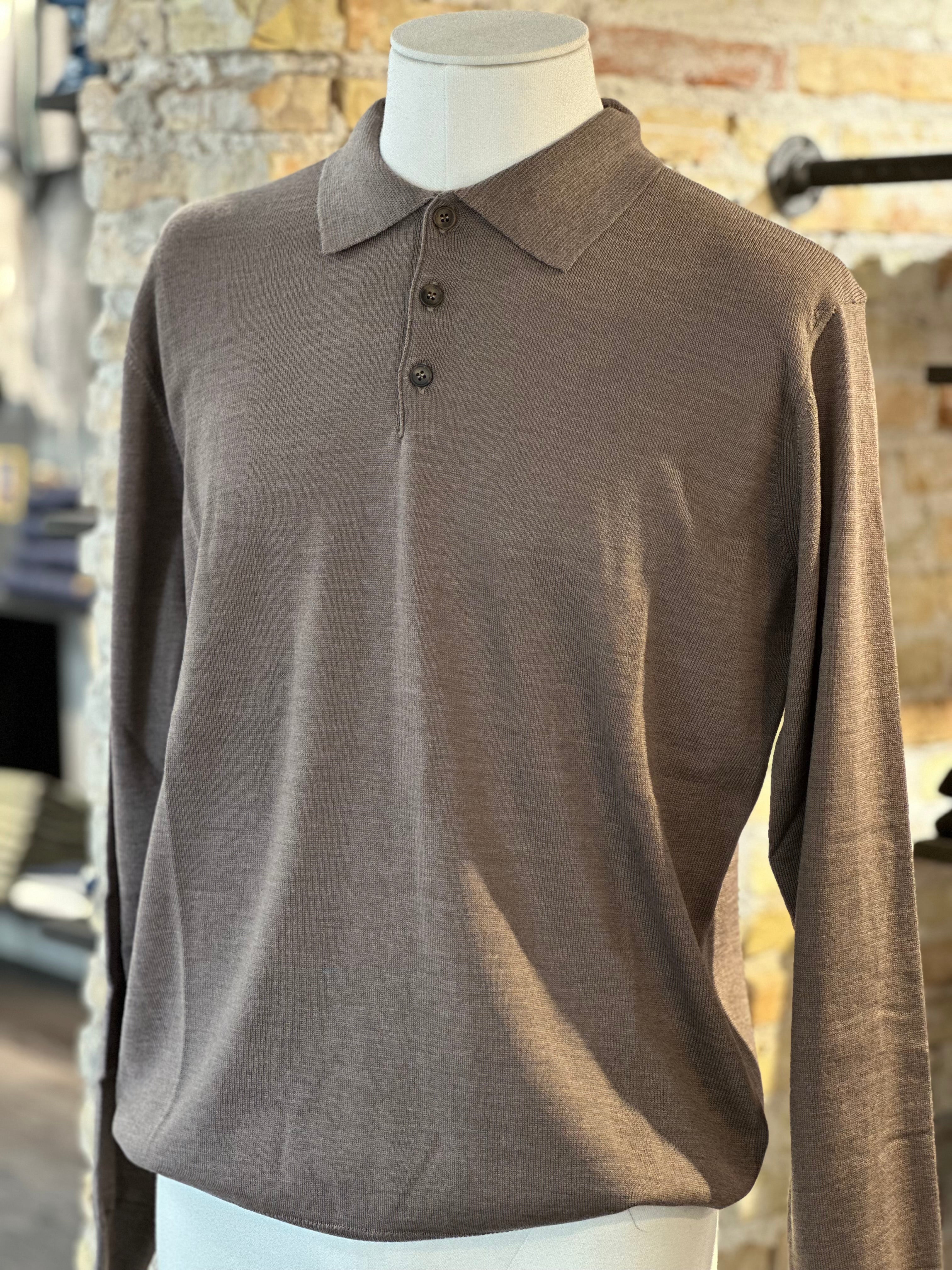 EKSTRAFINE WOOL LONG SLEEVE POLO