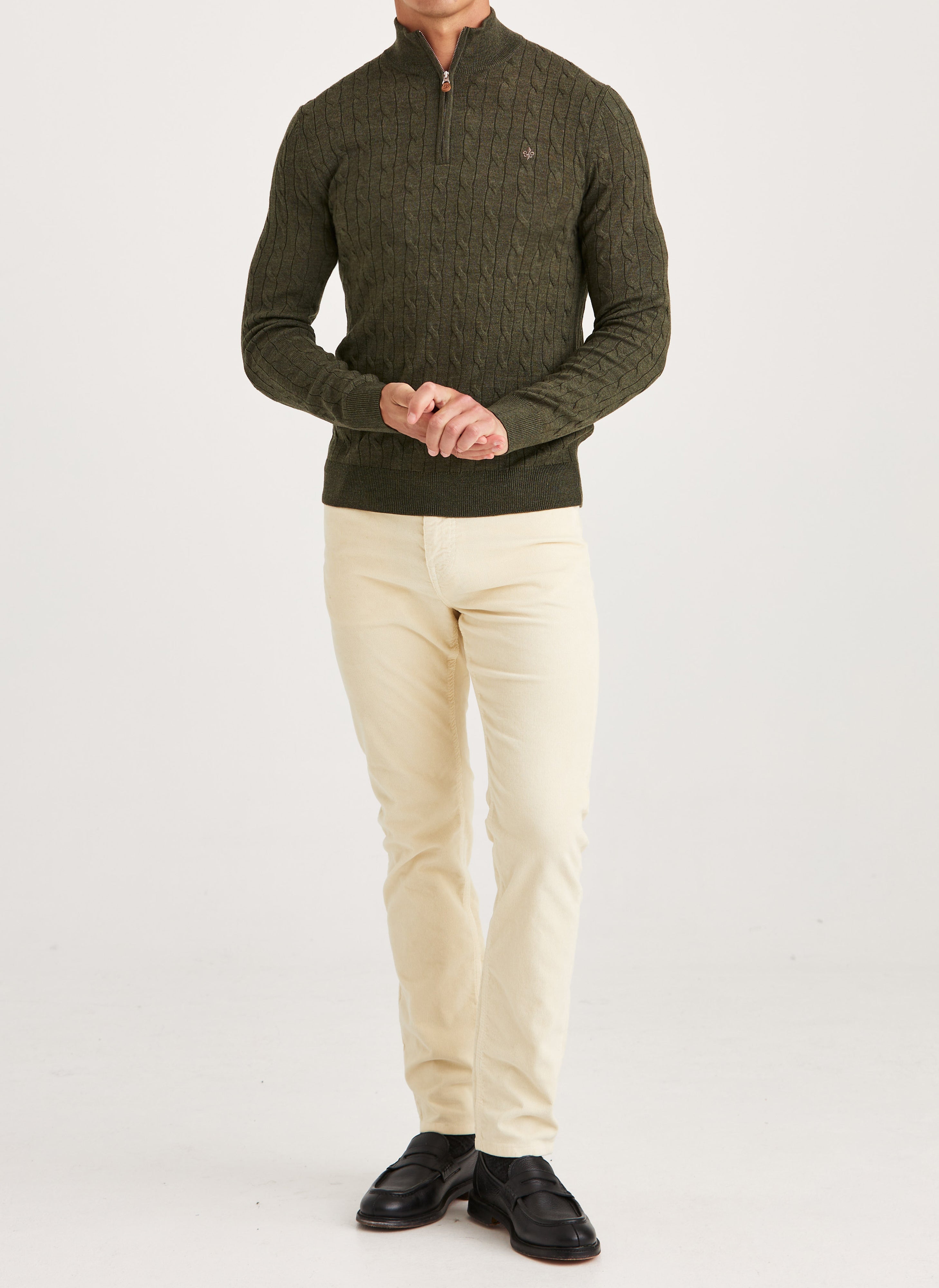 MERINO CABLE JOHN ZIP