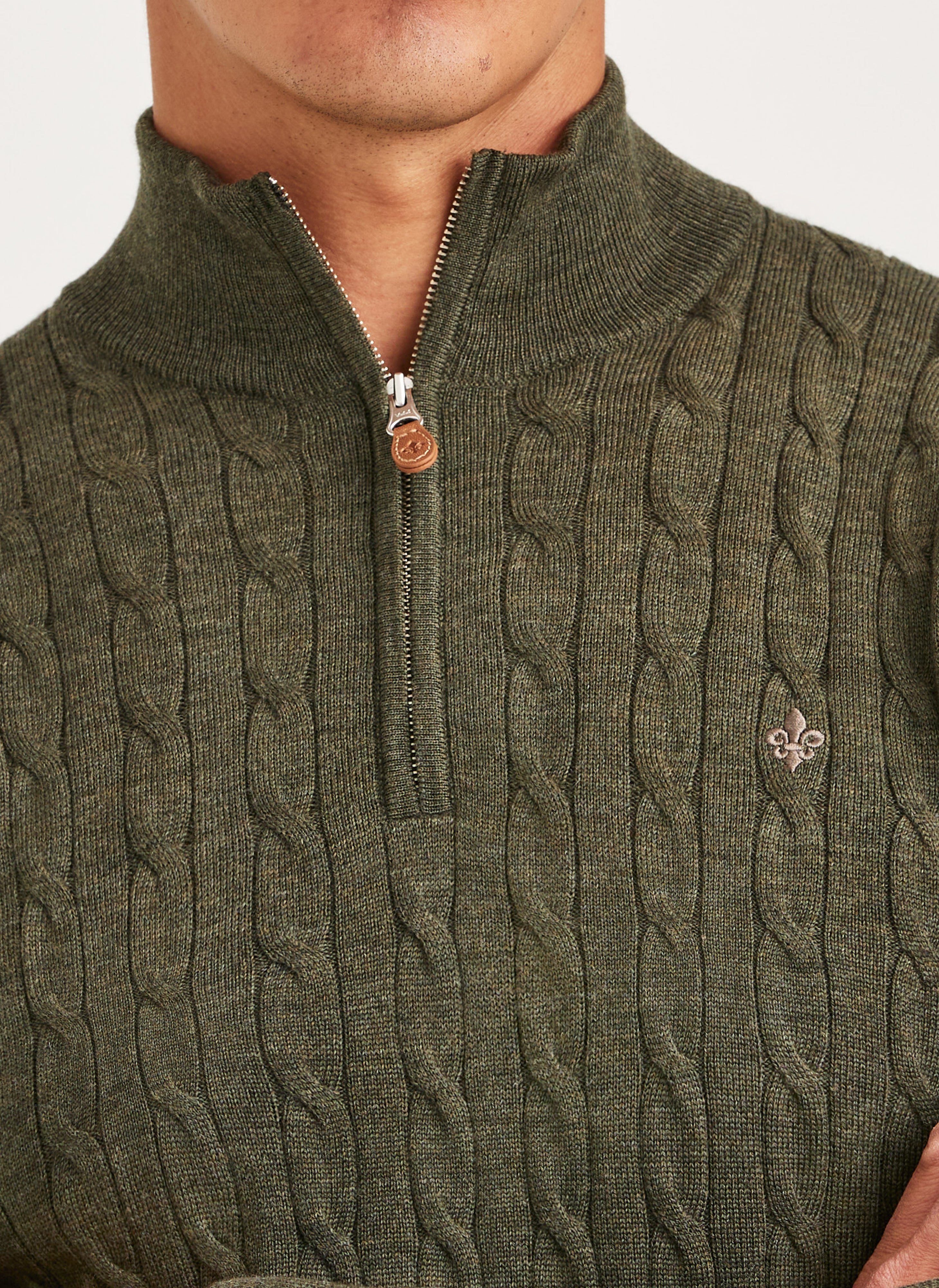 MERINO CABLE JOHN ZIP