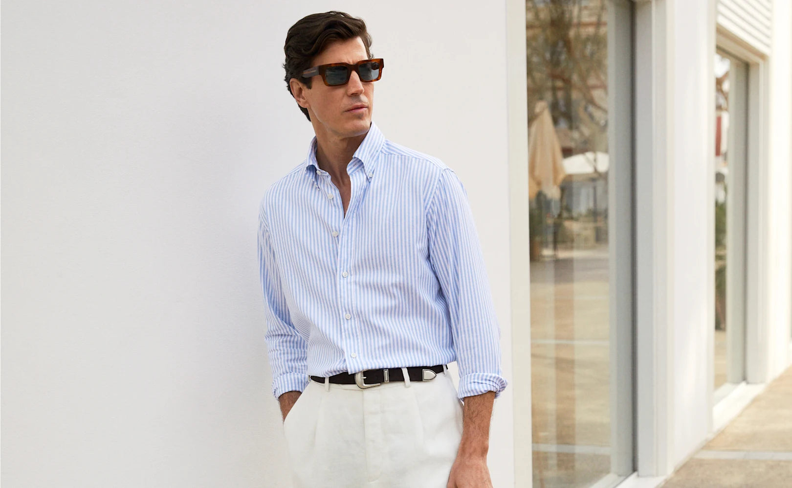 STRIPED SIGNATURE OXFORD / SLIM FIT