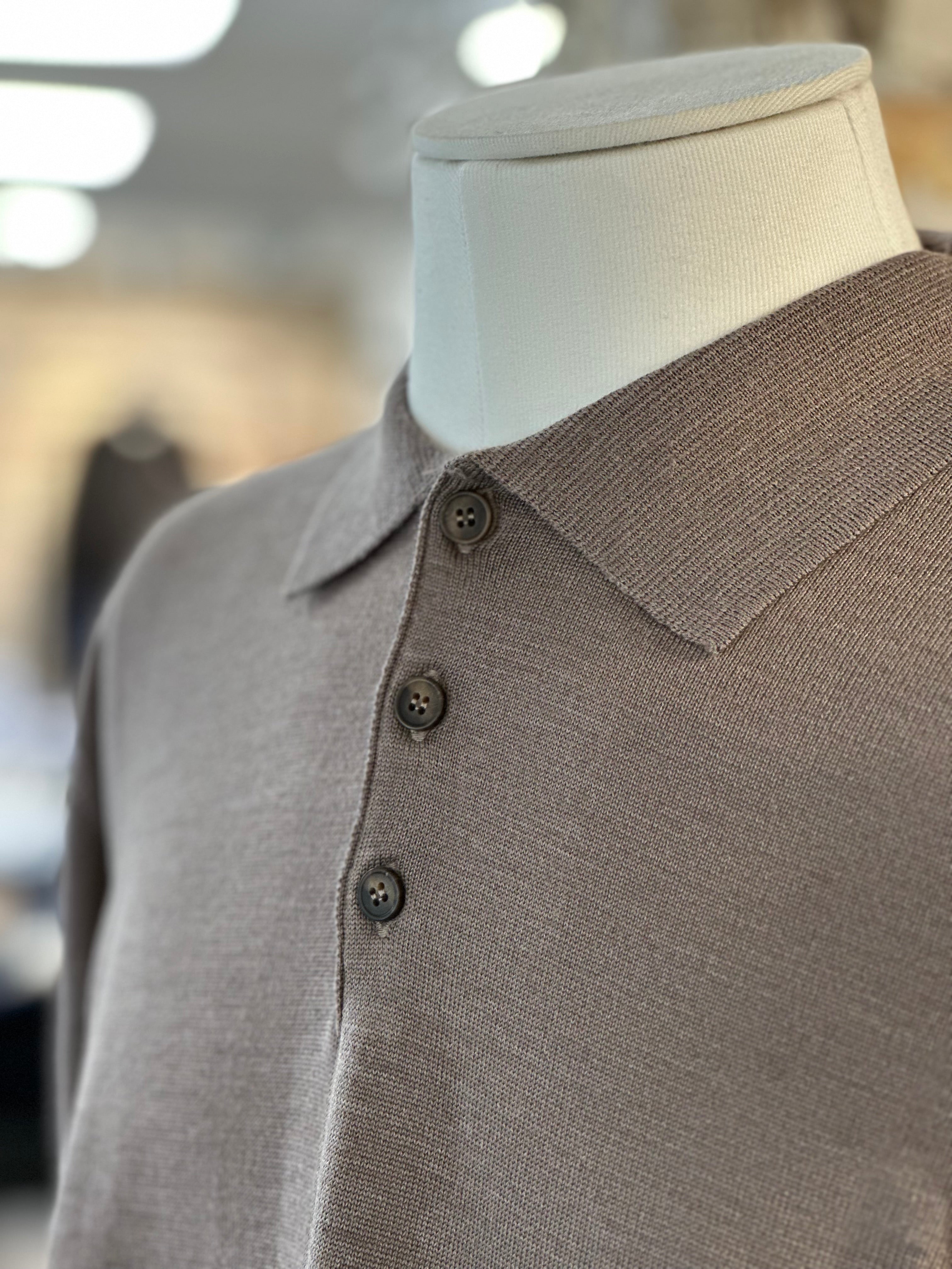 EKSTRAFINE WOOL LONG SLEEVE POLO