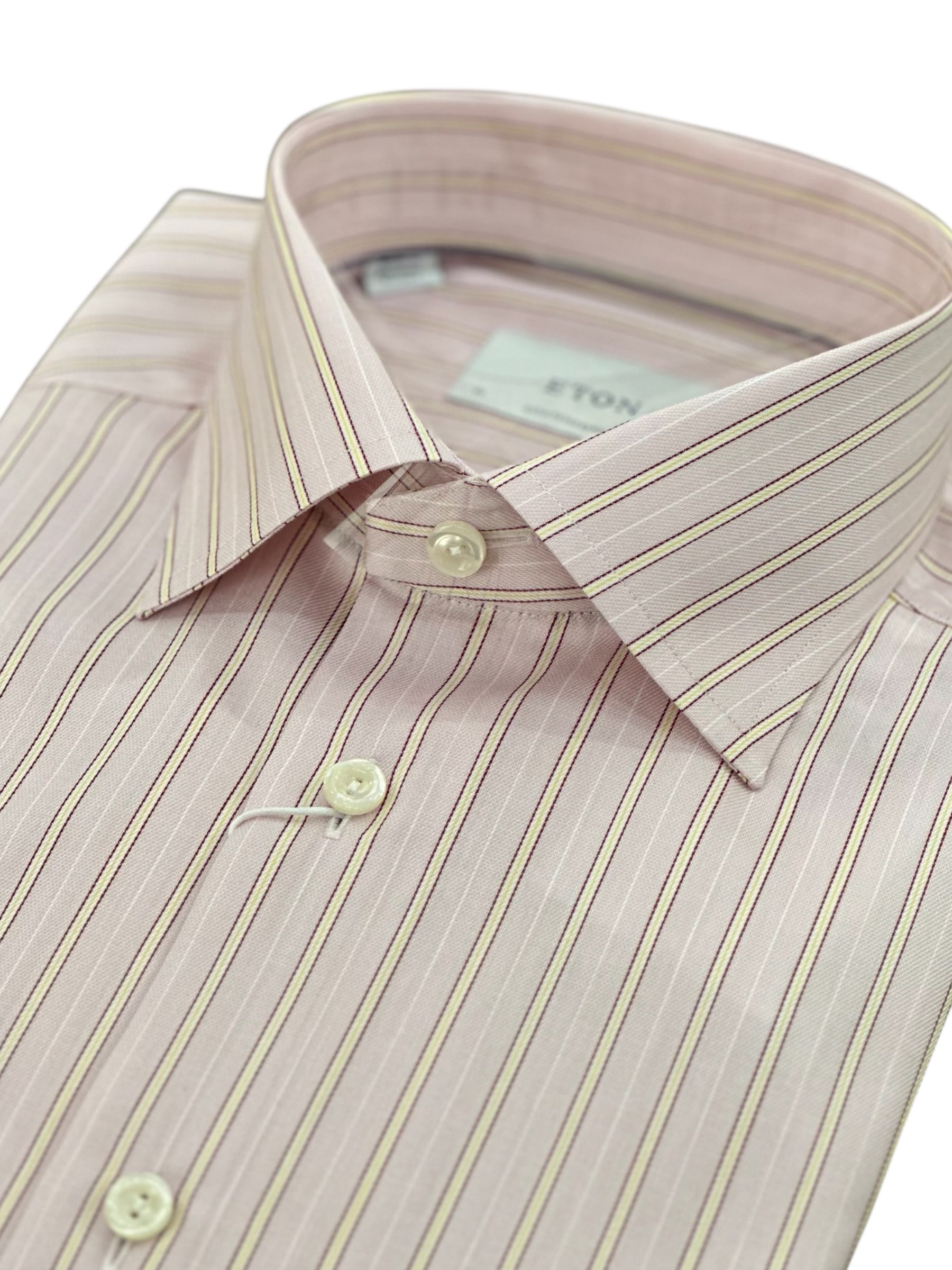 PINK STRIPED SIGNATURE TWILL SHIRT / CONTEMP. FIT