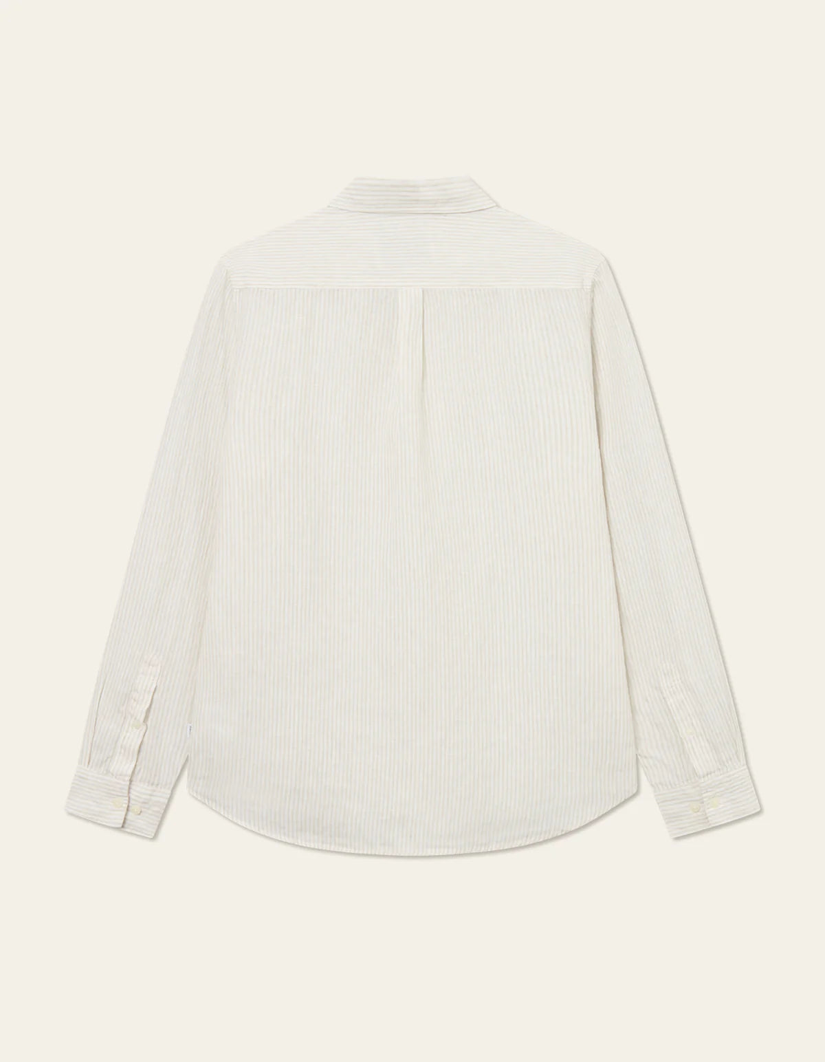 KRISTIAN LINEN B.D. SKJORTE - IVORY/WALNUT