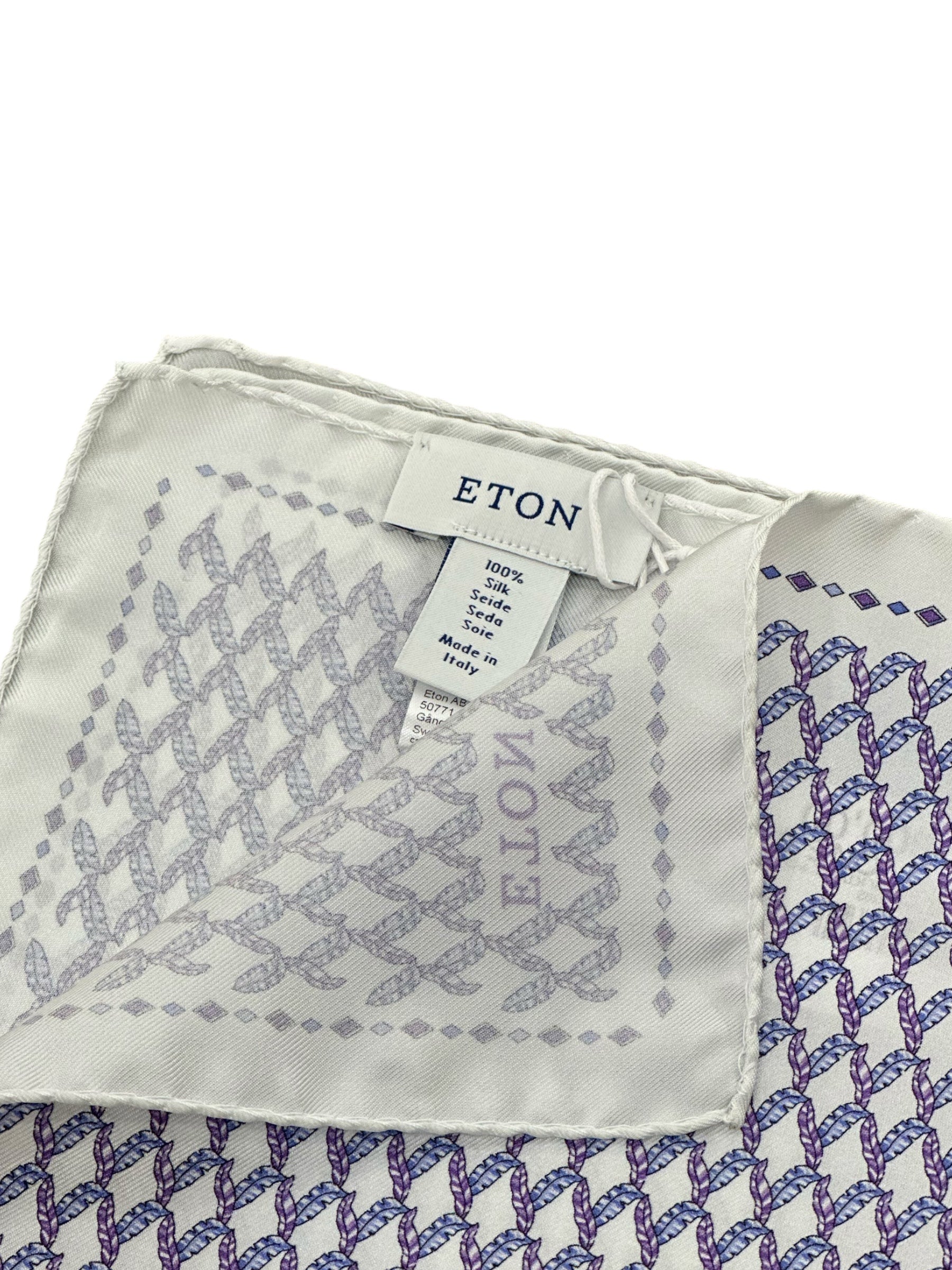 LEAF SILKTWILL POCKET SQUARE - PURPLE