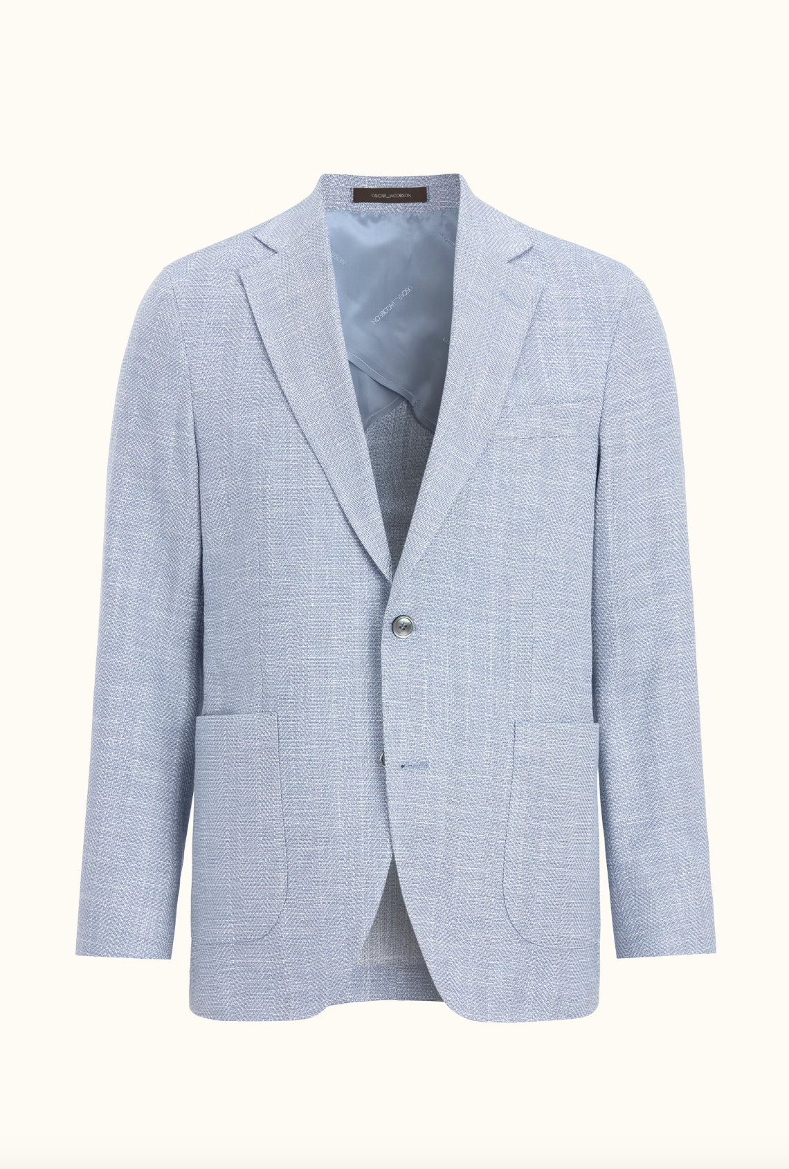 FERRY HERRINGBONE STRUKTURERET BLAZER - SKY BLUE