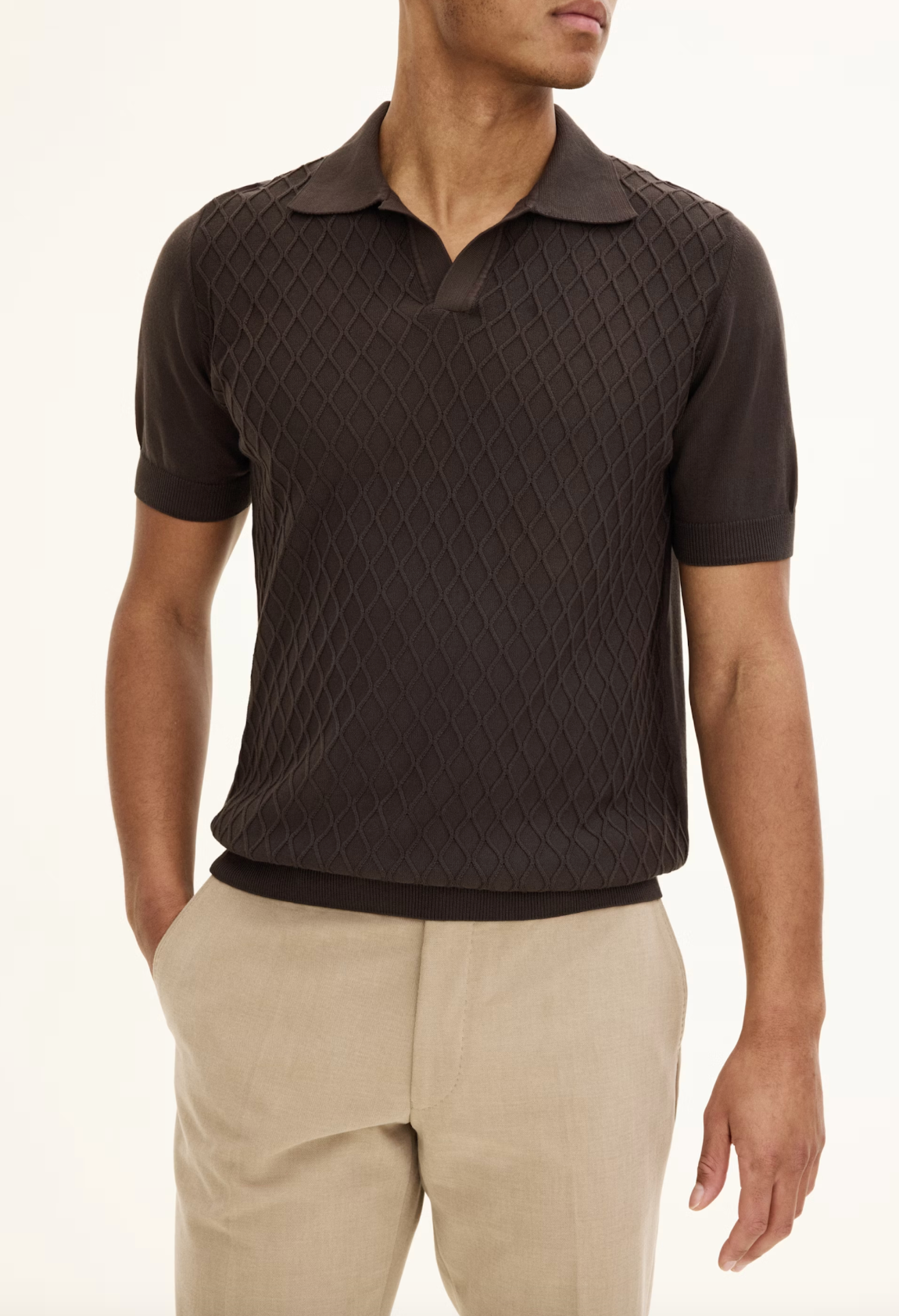 MIRZA KABELSTRIKKET POLOSHIRT
